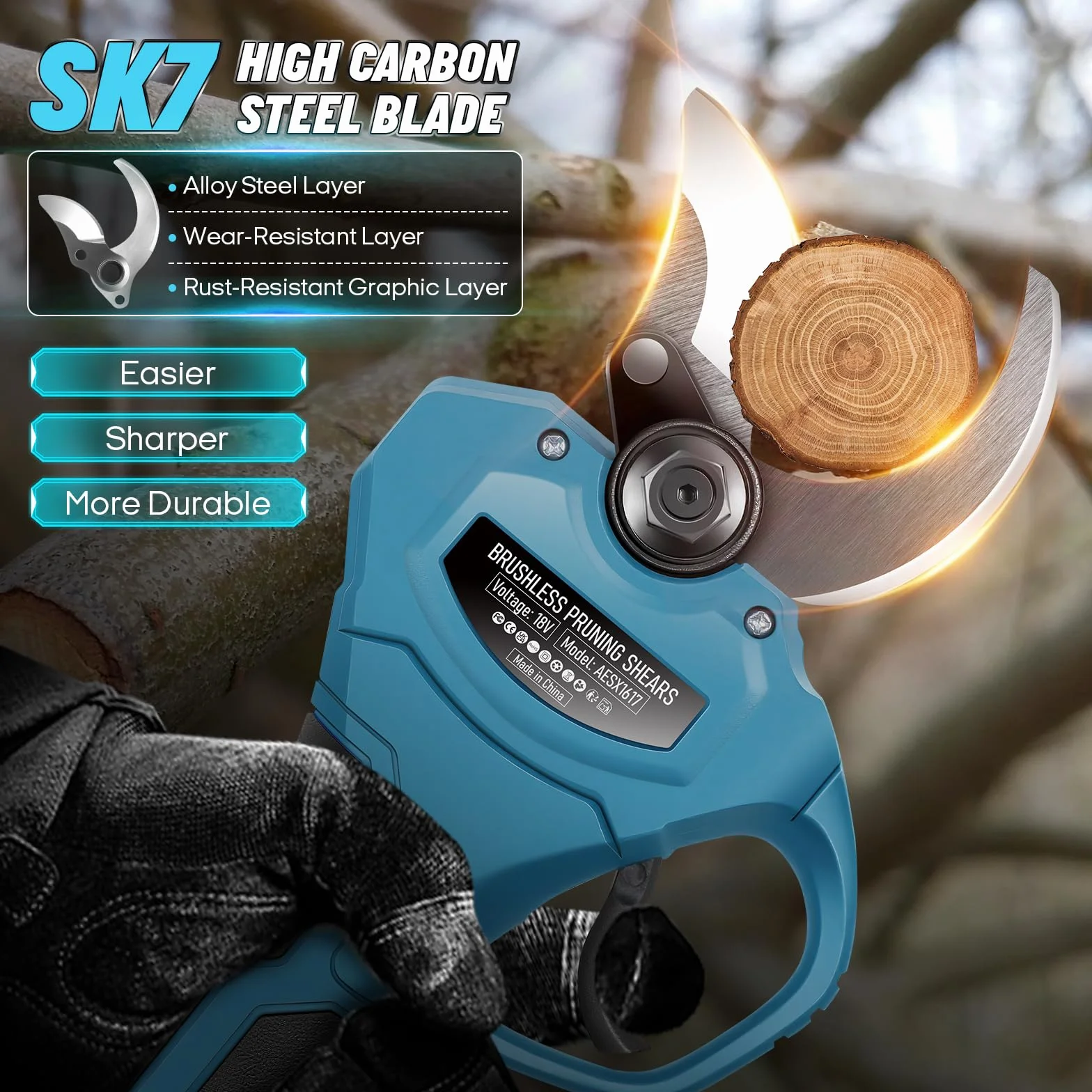 Makita akumulatorowe nożyce do gałęzi 40 mm, 65 mm otwór, bezszczotkowy, LCD