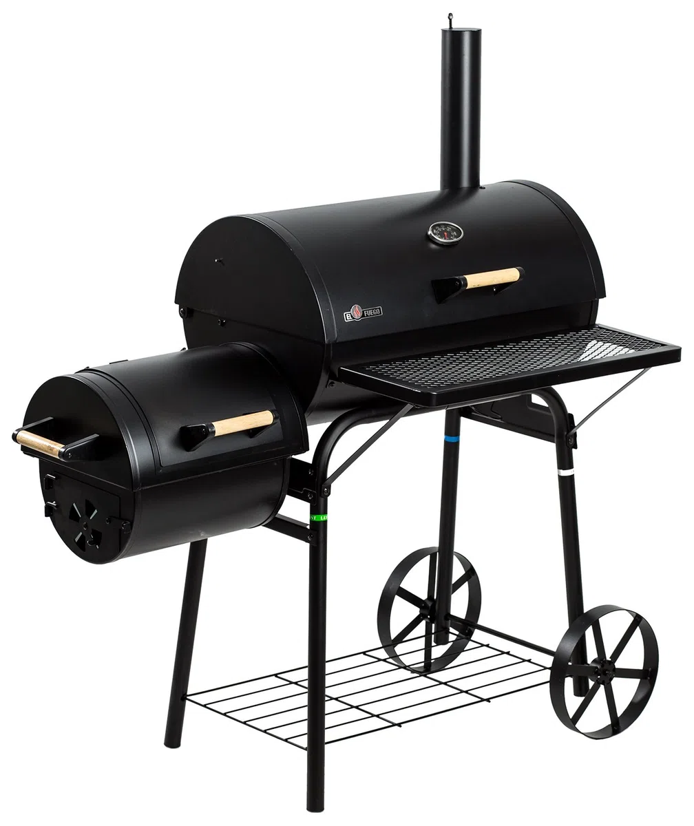 El Fuego Dakota czarny grill węglowy/wędzarnia, 122 x 133 x 66 cm