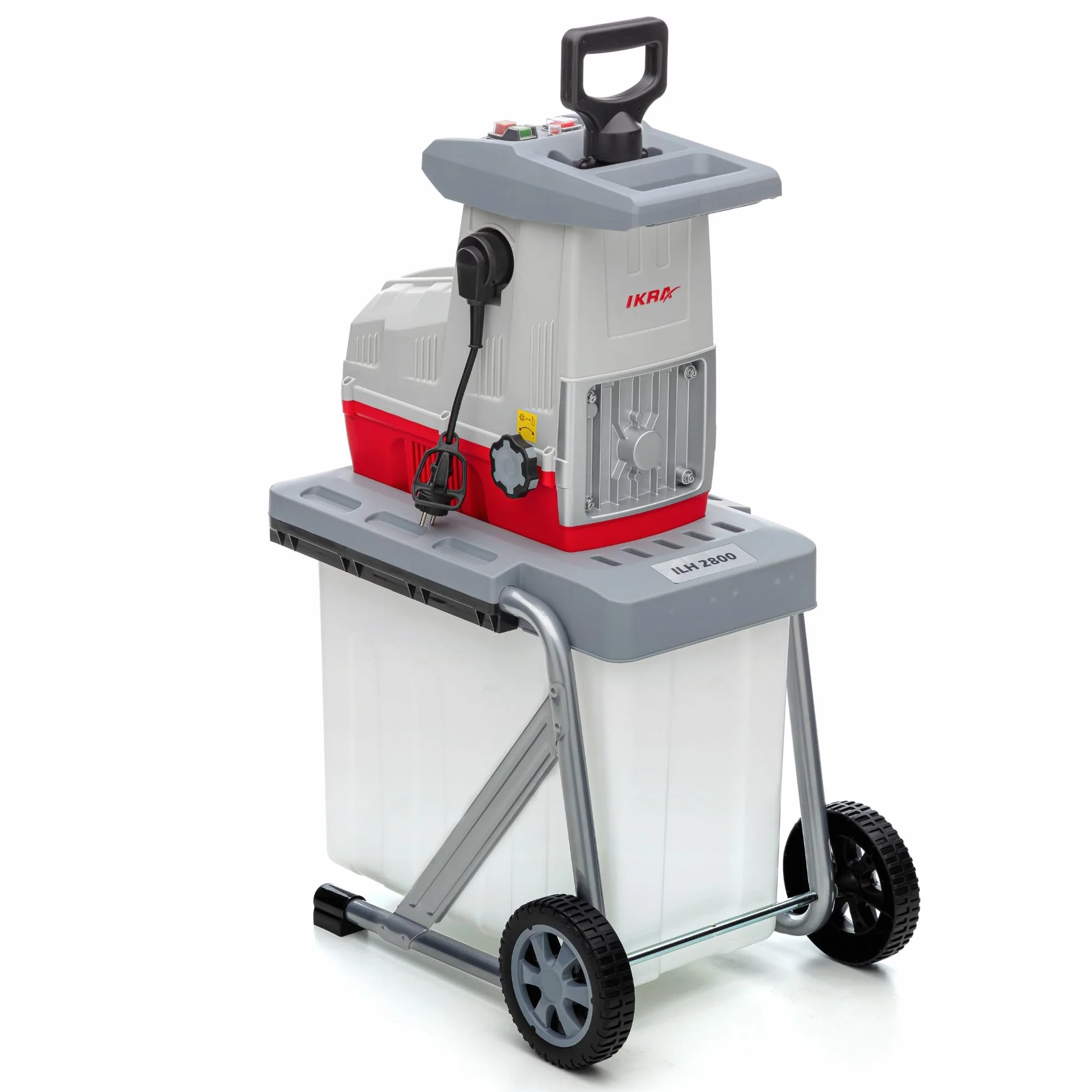 IKRA rozdrabniacz ogrodowy walcowy elektryczna ILH 2800 cicha, wytrzymała i łatwa w konserwacji moc 2800 W grubość gałązki do 44 mm