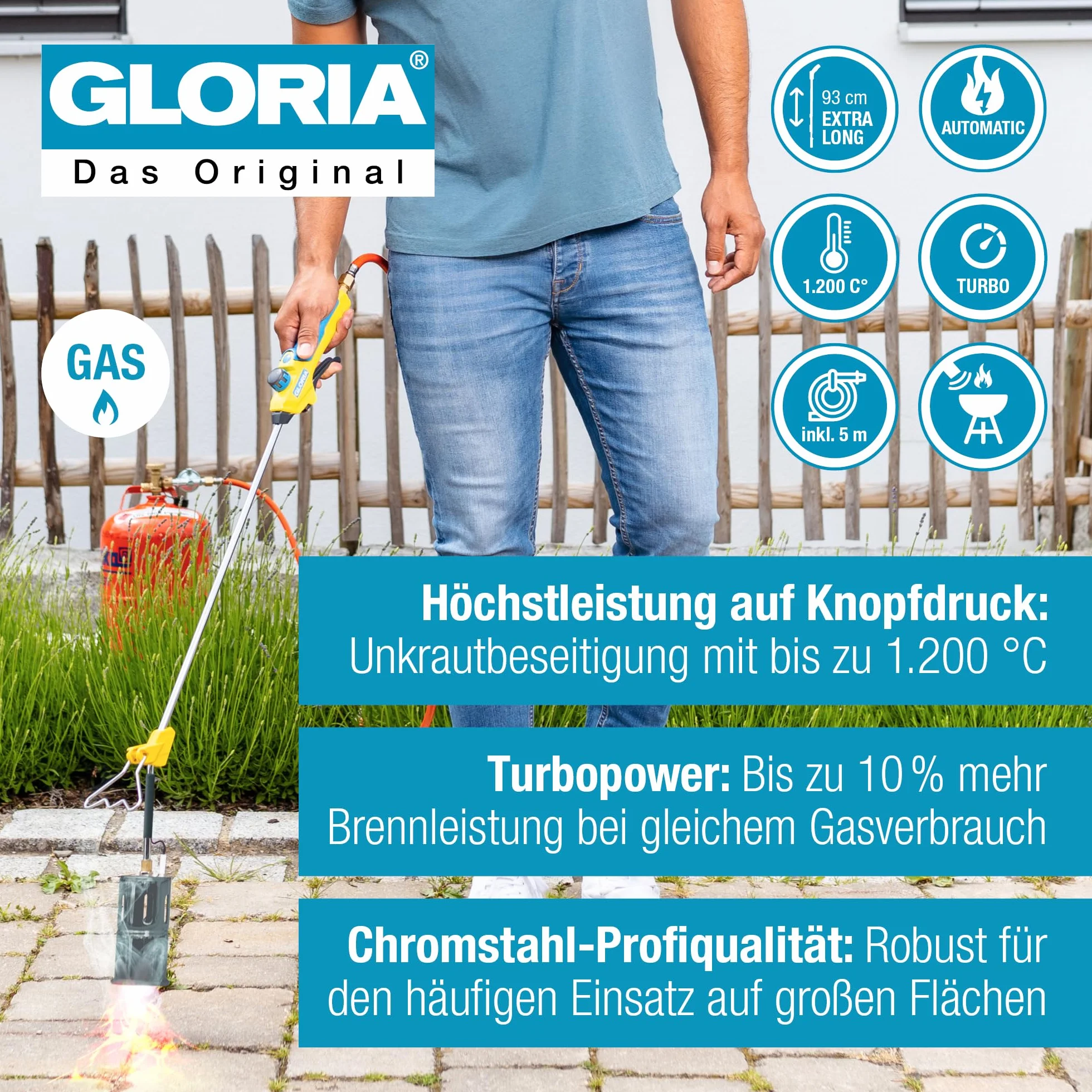 Gloria Thermoflamm Palnik Gazowy 10 x 21 x 93 cm