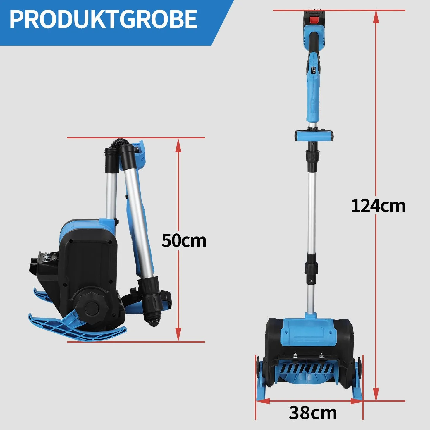 Odśnieżarka akumulatorowa 21 V 1000 W z 2 akumulatorami 4500 mAh i ładowarką, szerokość robocza 25 cm, wysokość śniegu 15 cm, zasięg wyrzutu 8 m, silnik bezszczotkowy, lekka (3,6 kg