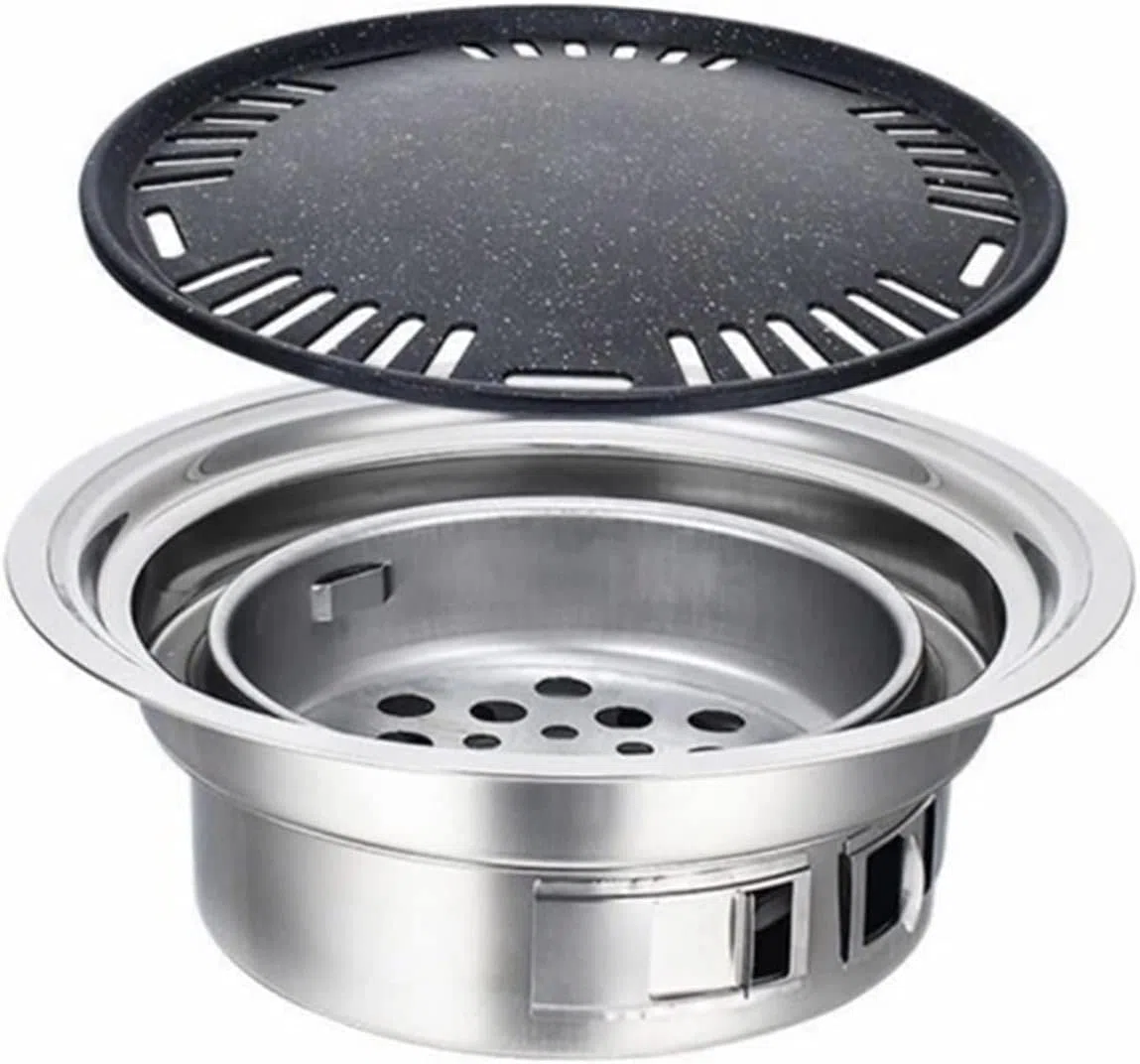 Grille węglowe Gorący grill Grill węglowy Przenośny Gospodarstwo domowe Koreański grill Okrągły Grill węglowy Grill kempingowy Kuchenka Na zewnątrz Wewnątrz
