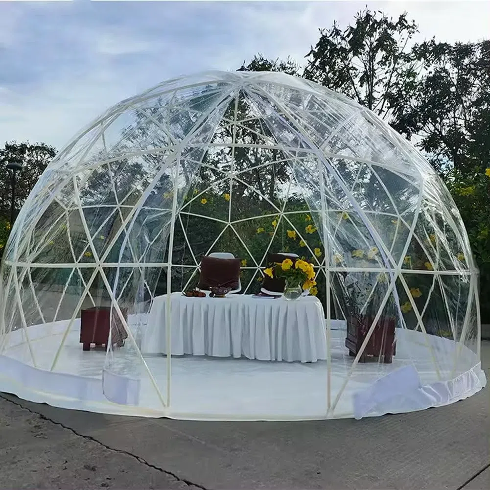Namiot ogrodowy z kopułą, szklarnia Igloo z kopułą ogrodową, ogrodowe przezroczyste schronienie Geodezyjne dla 8-10 osób na patio przydomowe, altanki z baldachimem Dom z ekranem Pokój od szklarni