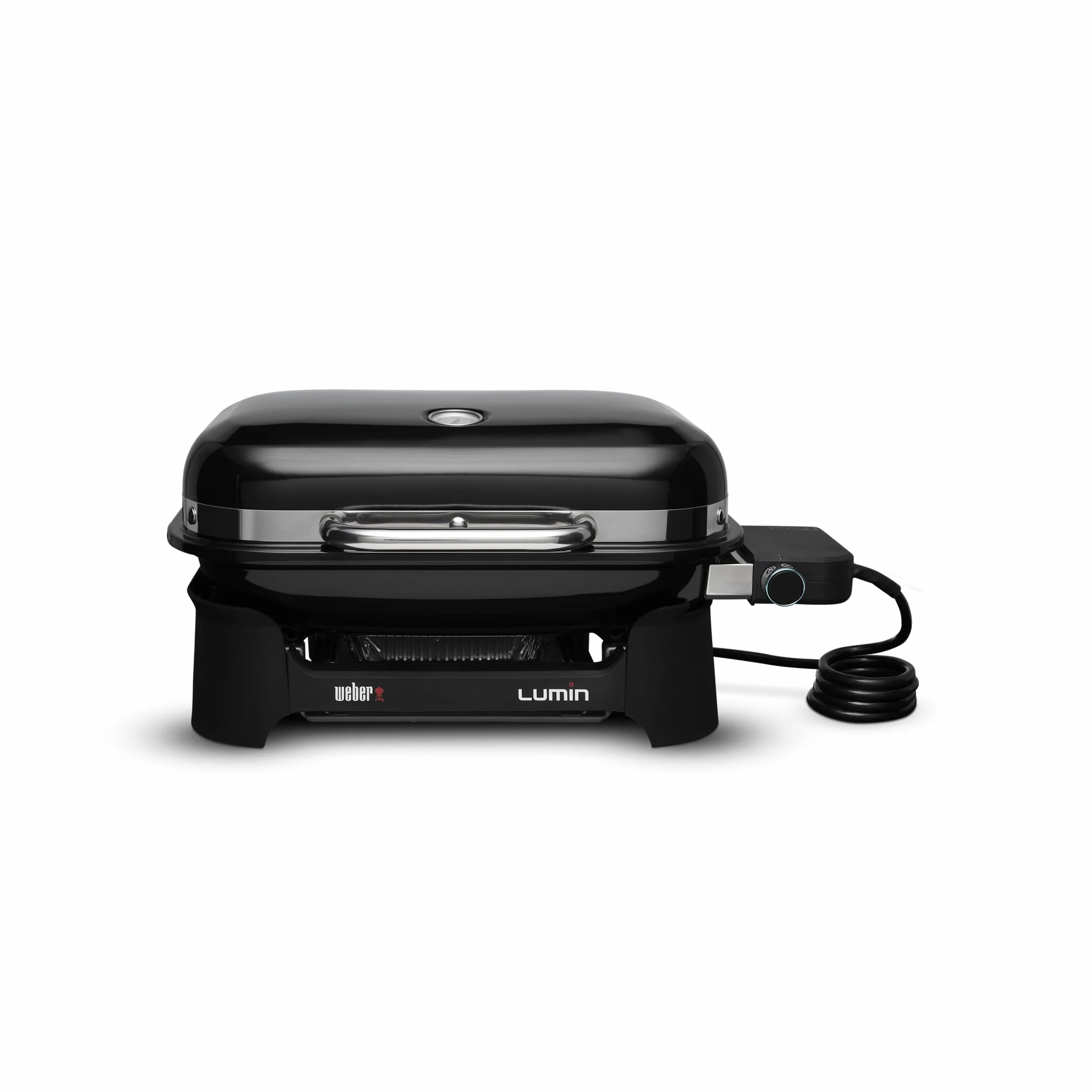 Weber Lumin Compact grill elektryczny, powierzchnia grillowa, 43 x 32 cm, przenośny, osiąga temperaturę ponad 315 °C, wszechstronny – idealny do smażenia, wędzenia, gotowania na parze lub gotowania