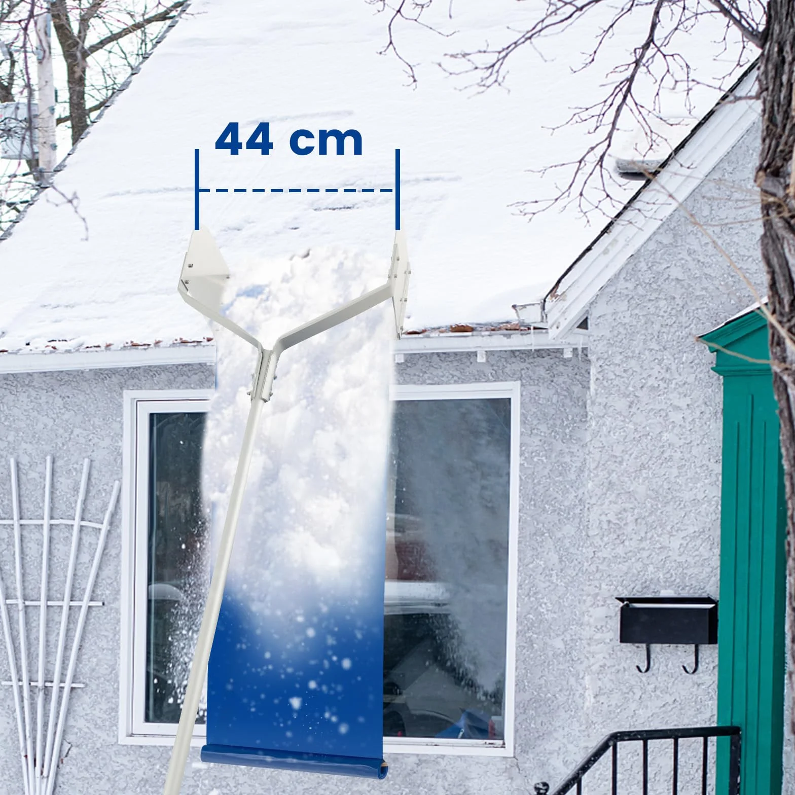 COSTWAY Odśnieżarka do dachu, z uchwytem teleskopowym i antypoślizgowym uchwytem, odśnieżarka dachowa, szufla do śniegu, z aluminium, zakres regulacji 187-624 cm, ZB33526DE