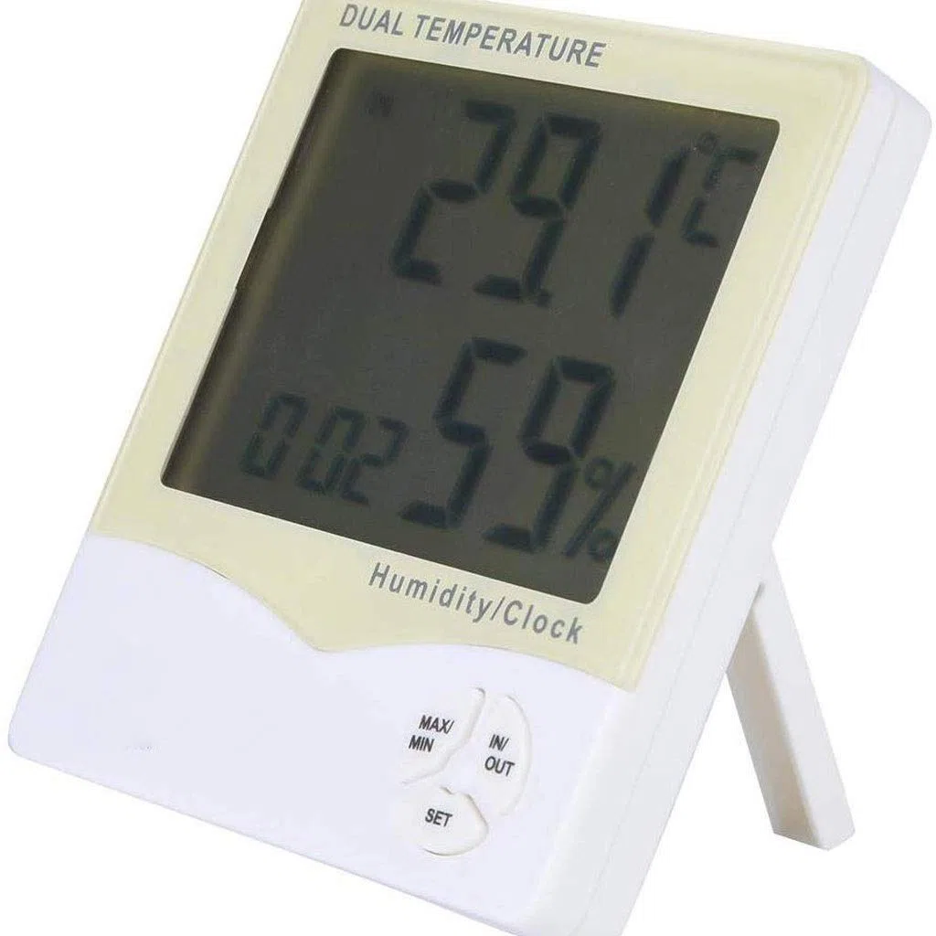 Cyfrowy termometr z higrometrem do użytku w pomieszczeniach, z pomiarem wilgotności powietrza, dokładnym monitorem temperatury, wilgotności, do domu, biura, szklarni, ogrodu wewnętrznego