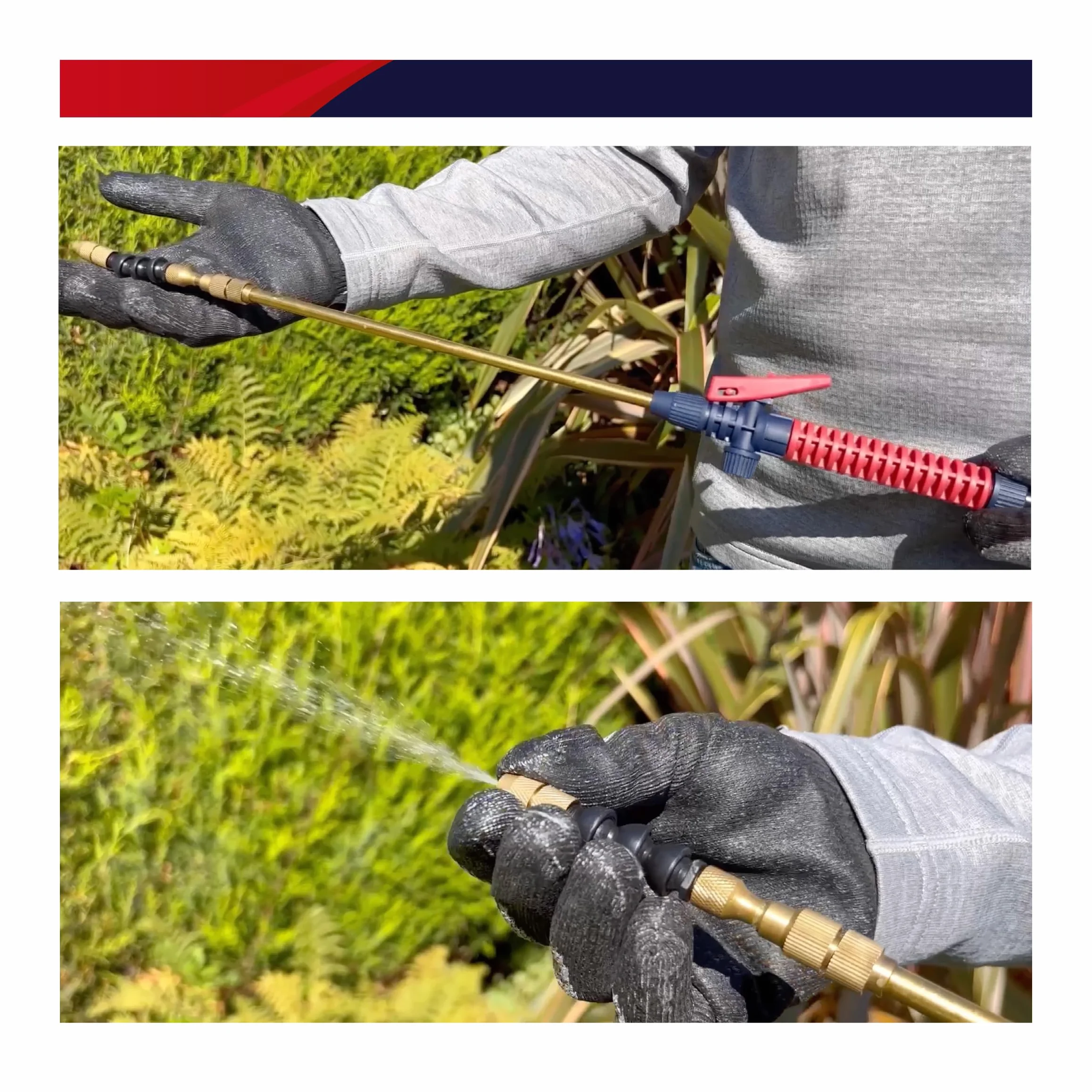 Spear & Jackson BRASSWAND Teleskopowa mosiężna różdżka wodna pasuje do opryskiwaczy ciśnieniowych z pompą - regulowana i kierunkowa dysza natryskowa - teleskopowa do 745 mm (29") - pasuje do