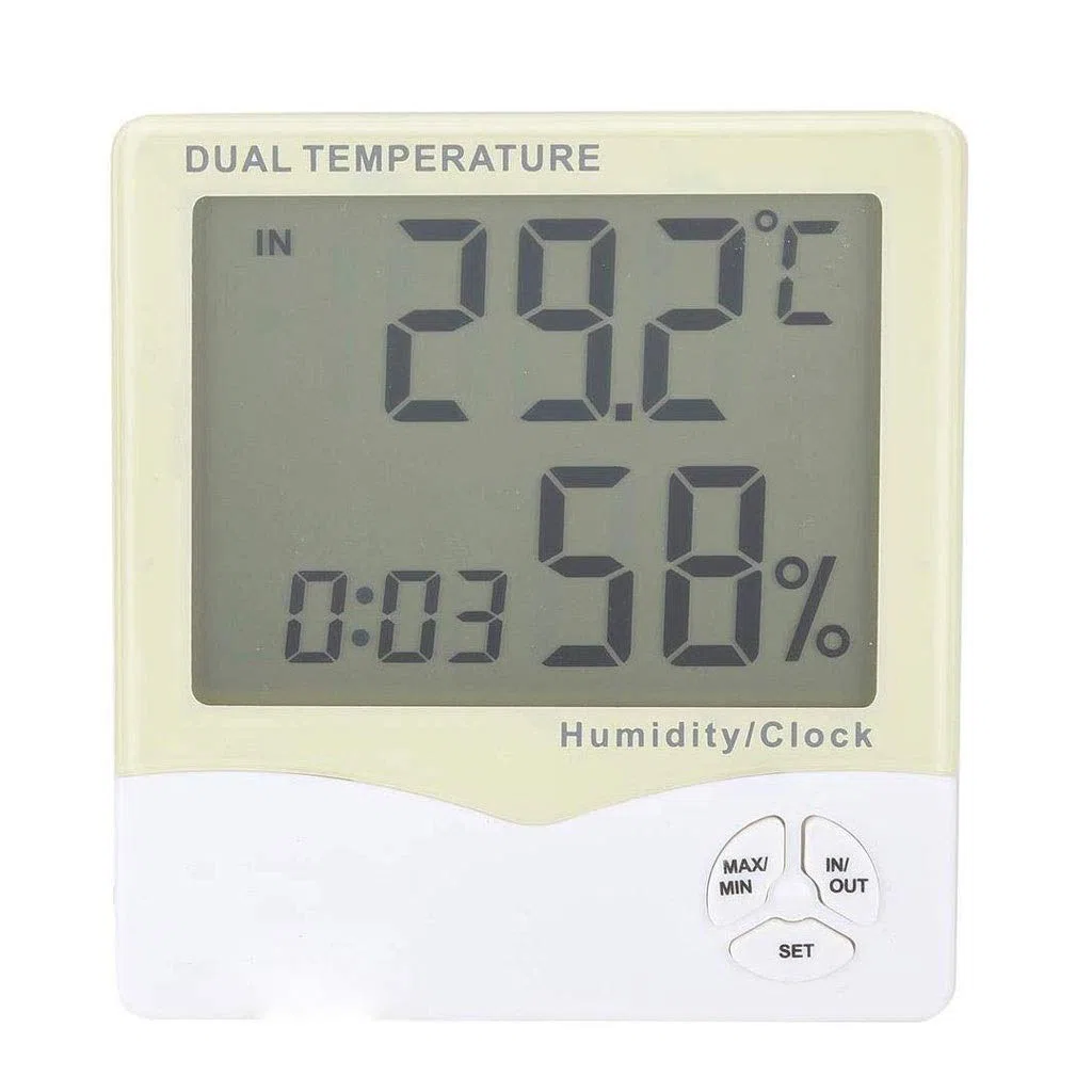 Cyfrowy termometr z higrometrem do użytku w pomieszczeniach, z pomiarem wilgotności powietrza, dokładnym monitorem temperatury, wilgotności, do domu, biura, szklarni, ogrodu wewnętrznego