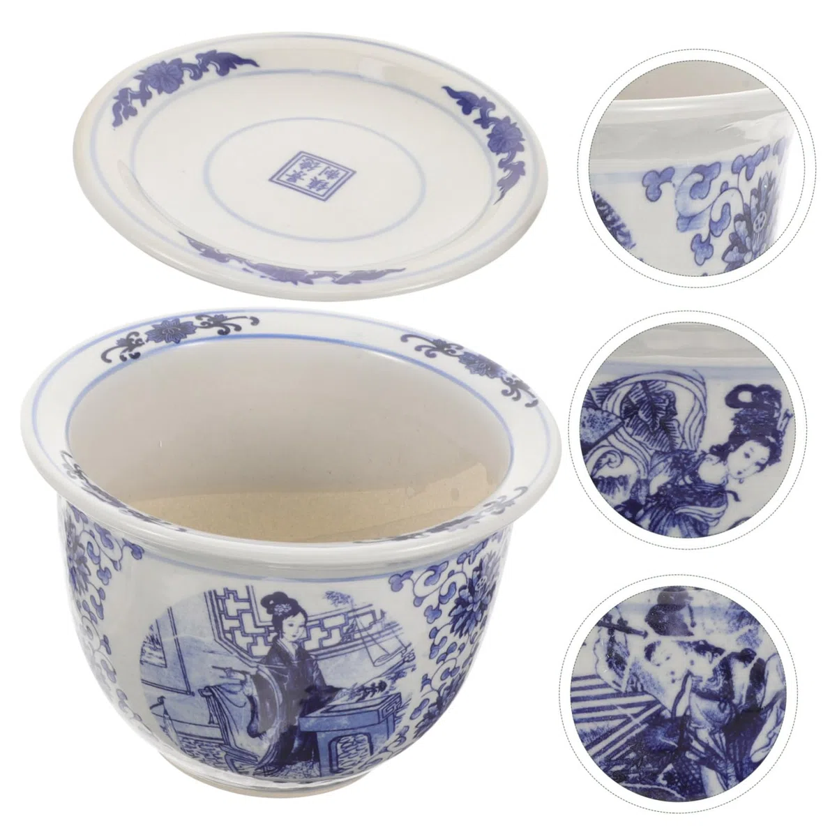 Ceramiczny Doniczkowy z Podstawką Do Sukulentów Elegancki Ceramiczny Doniczka Rośliny Idealny Do Kwiatów i Sukulentów Średnicy Ozdobny Akcent