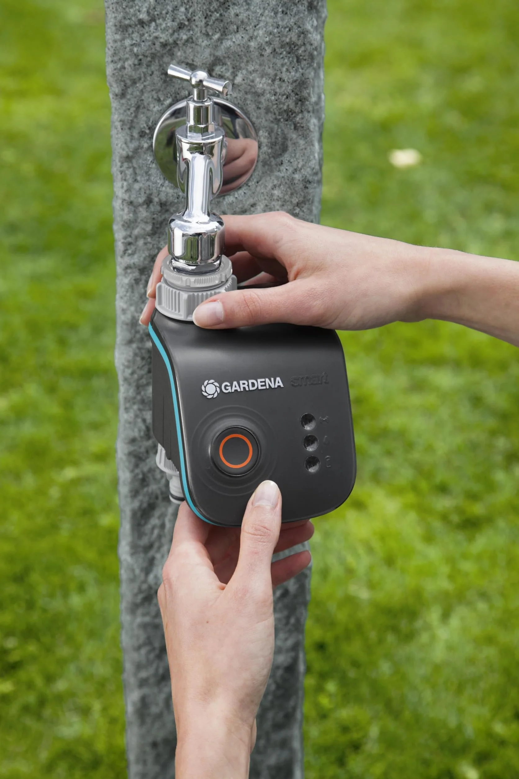 Gardena smart Water Control: do sterowania nawadnianiem przez aplikację na smartfona, ostrzega przed mrozem, technika zaworowa, idealny do systemu Micro-Drip-System lub Sprinklersystem (19031-20)