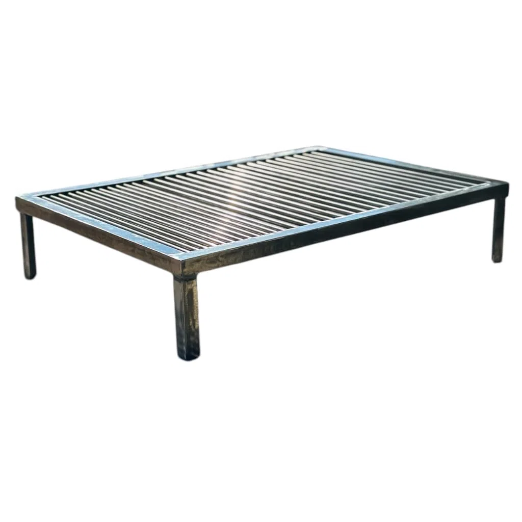 Ruszt do grillowania 50 x 50 x 15 cm stały pręt ze stali węglowej o grubości 8 mm super wytrzymały argentyński design. Nic Store BBQ