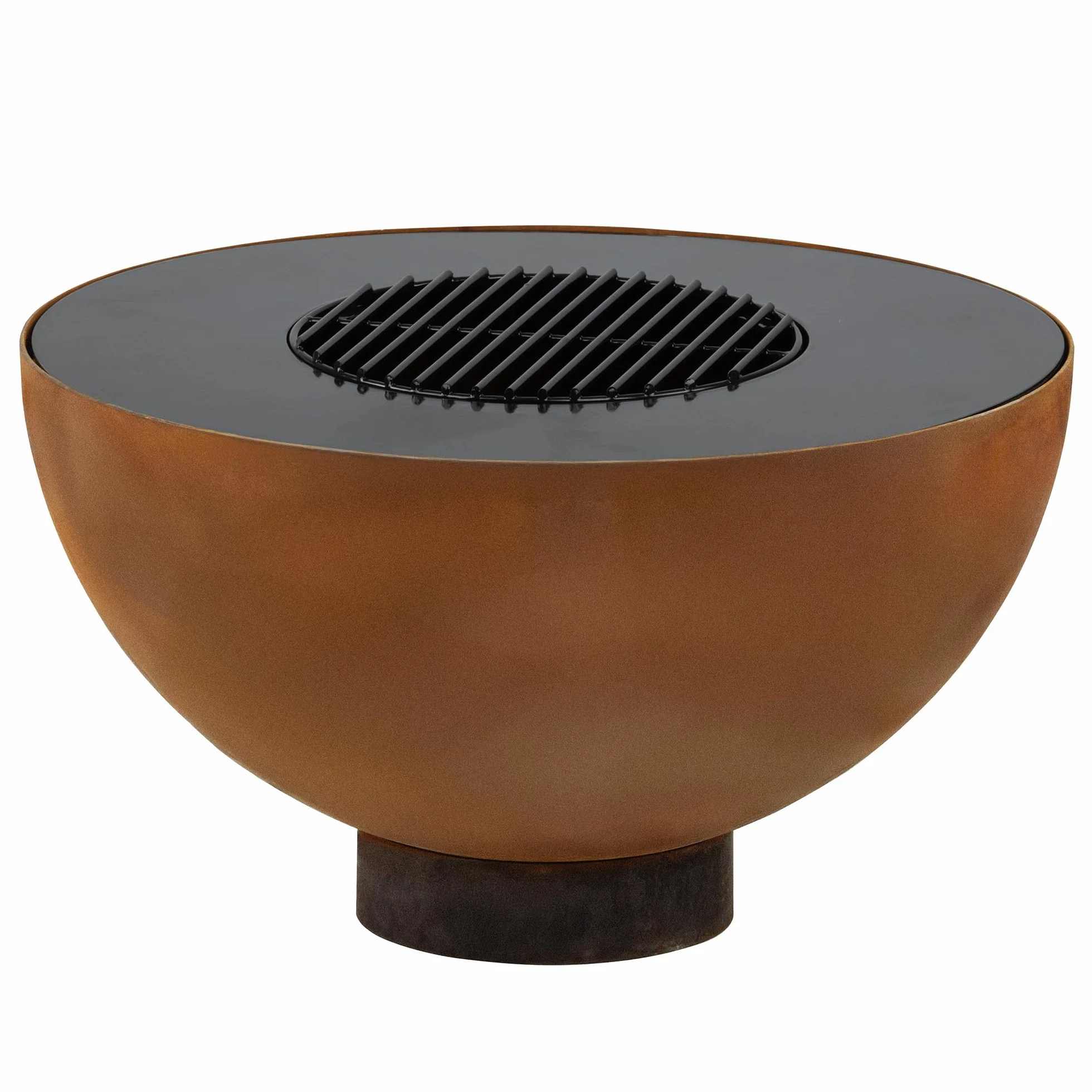 BBQ-Toro Palenisko z grillem, Ø 60 cm, wygląd rdzy, grill na płytę paleniskową, do użytku na zewnątrz, palenisko z płytą grillową, misa paleniskowa do ogrodu, Garden Fire Pit, Fire Bowl