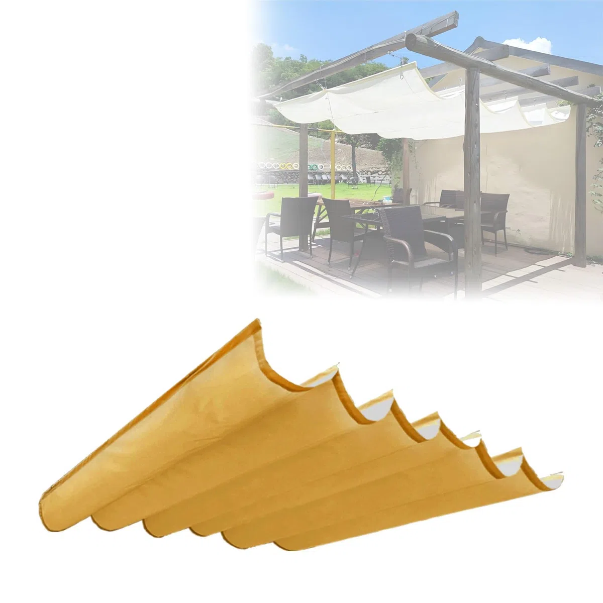 Wysuwany żagiel przeciwsłoneczny odporny na promieniowanie UV z akcesoriami instalacyjnymi, idealny na patio, balkony i do ogrodu (brązowy 1,5 x 2 m)