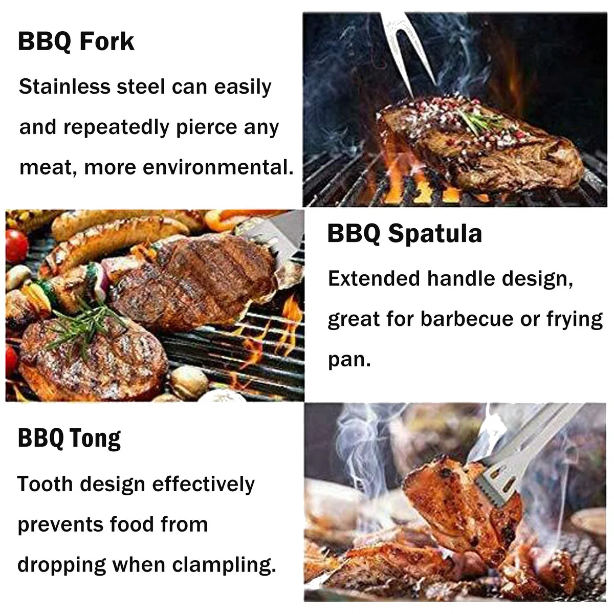 Akcesoria do grilla - Zestaw narzędzi do grillowania ze stali nierdzewnej 3PCS z luksusowym futerałem - Idealny świąteczny zestaw prezentów urodzinowych dla taty, smakoszy, fanów grilla, kucharzy, mi