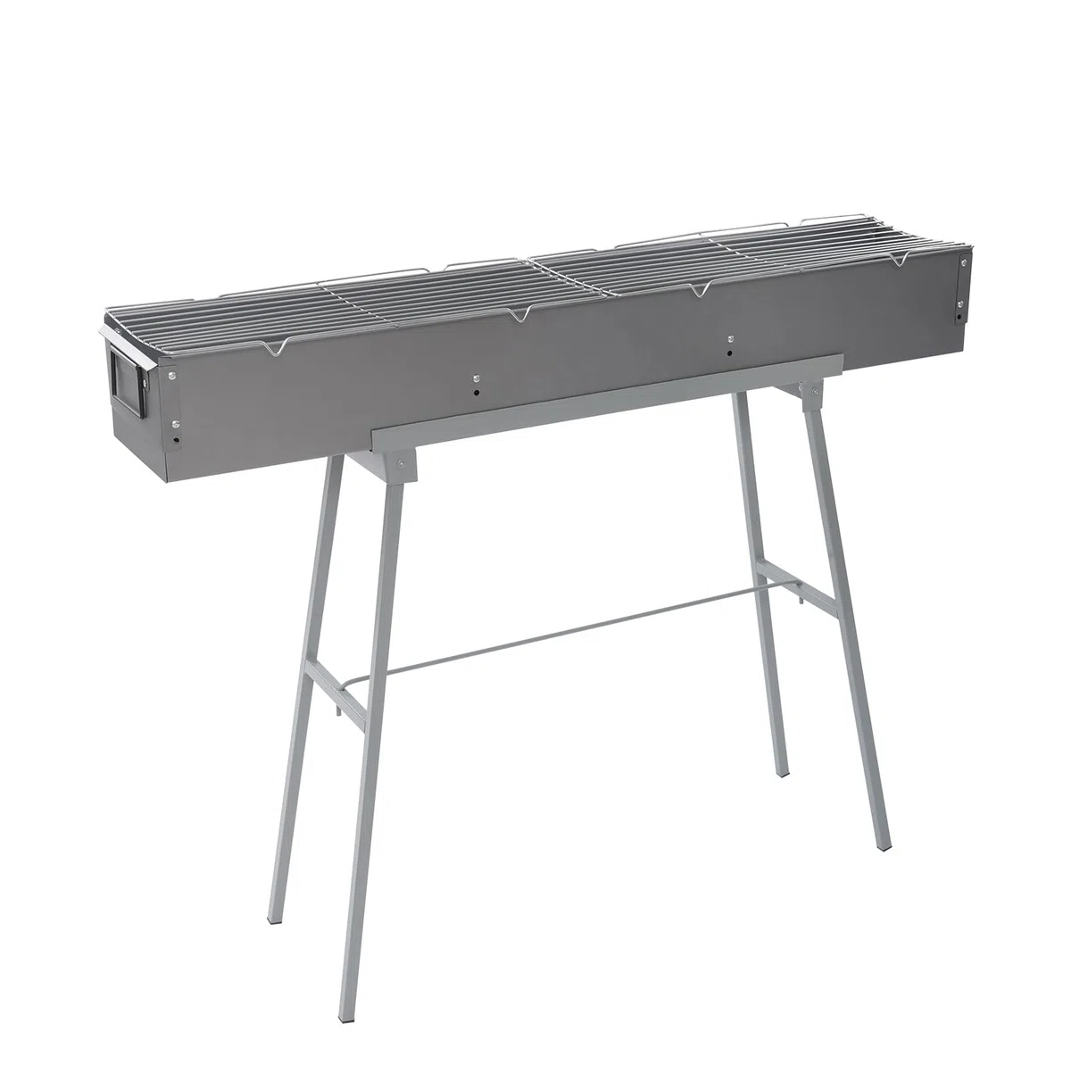 Przenośny grill na węgiel drzewny, składany grill kempingowy, przenośny, składany, 100 x 18 cm, na kemping, piknik, do ogrodu i na plażę, do użytku dla 5-10 osób