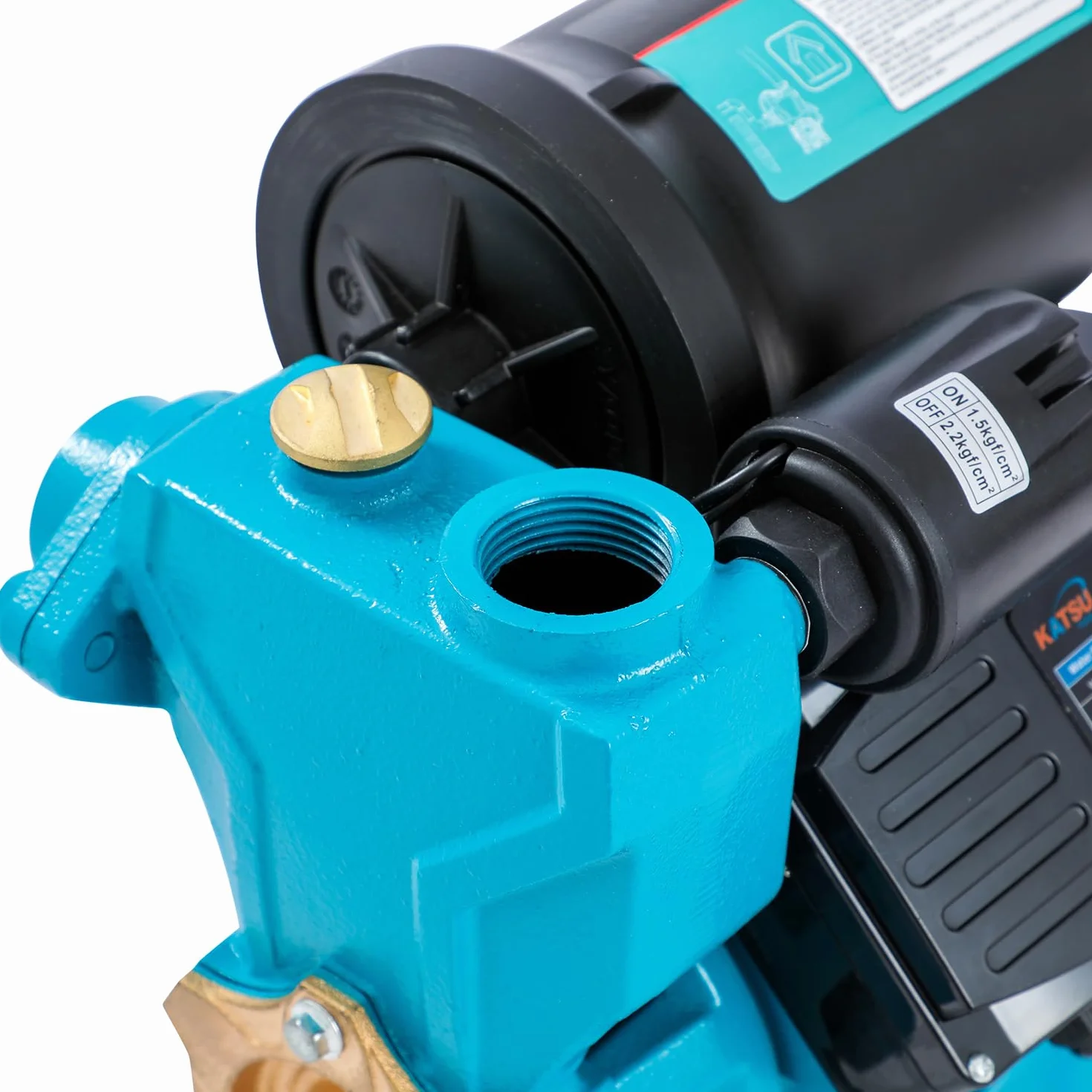 KATSU Tools Pompa wspomagająca ciśnienie wody półautomatyczna kontrola ciśnienia samozasysająca 370 W nadaje się do domowego domowego ogrodu krany wodne 151408