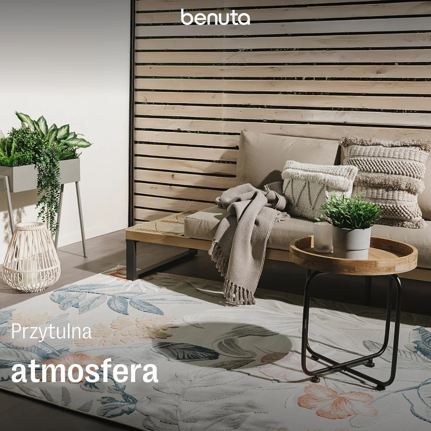 benuta Basic Dywan In & Outdoor Flora - Wielokolorowy 200x300 cm - Kwiatowy - Wodoodporny UV balkon, taras, ogród - Kuchnia i salon - Łatwy trwały