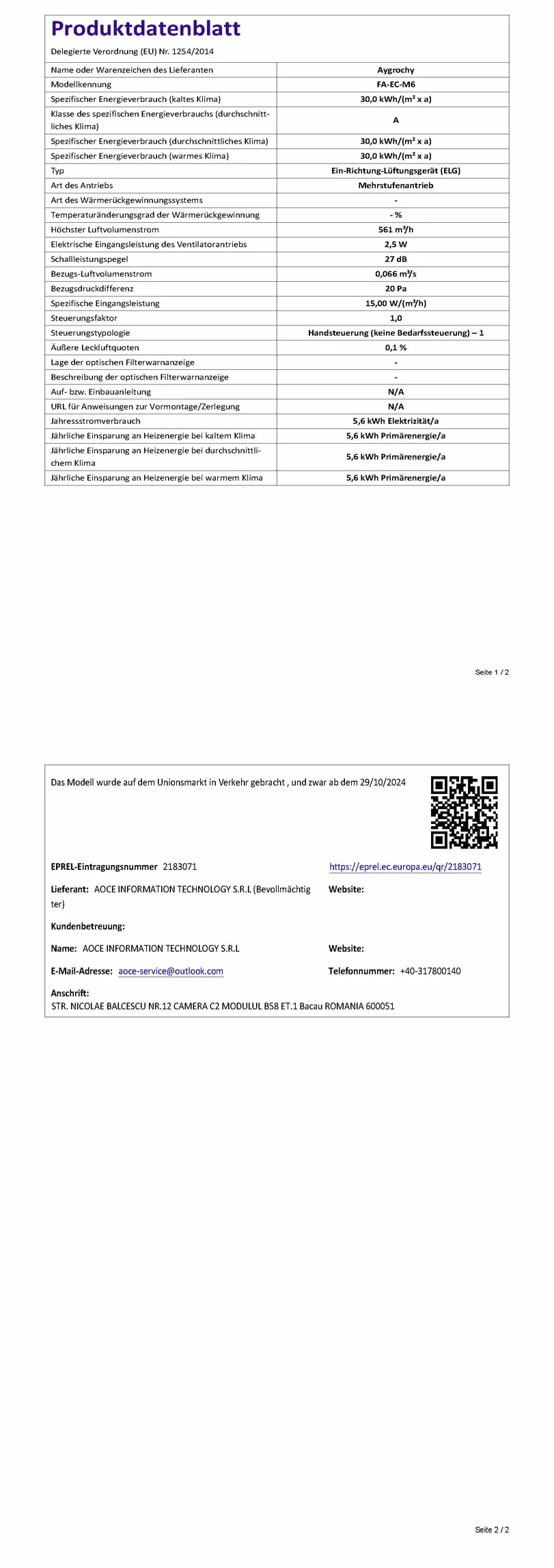 Aygrochy Wentylator z klipsem, oscylanta silnika EC, 10 prędkości, ochrona IP-44, klips wentylatora do Tienda Campaña