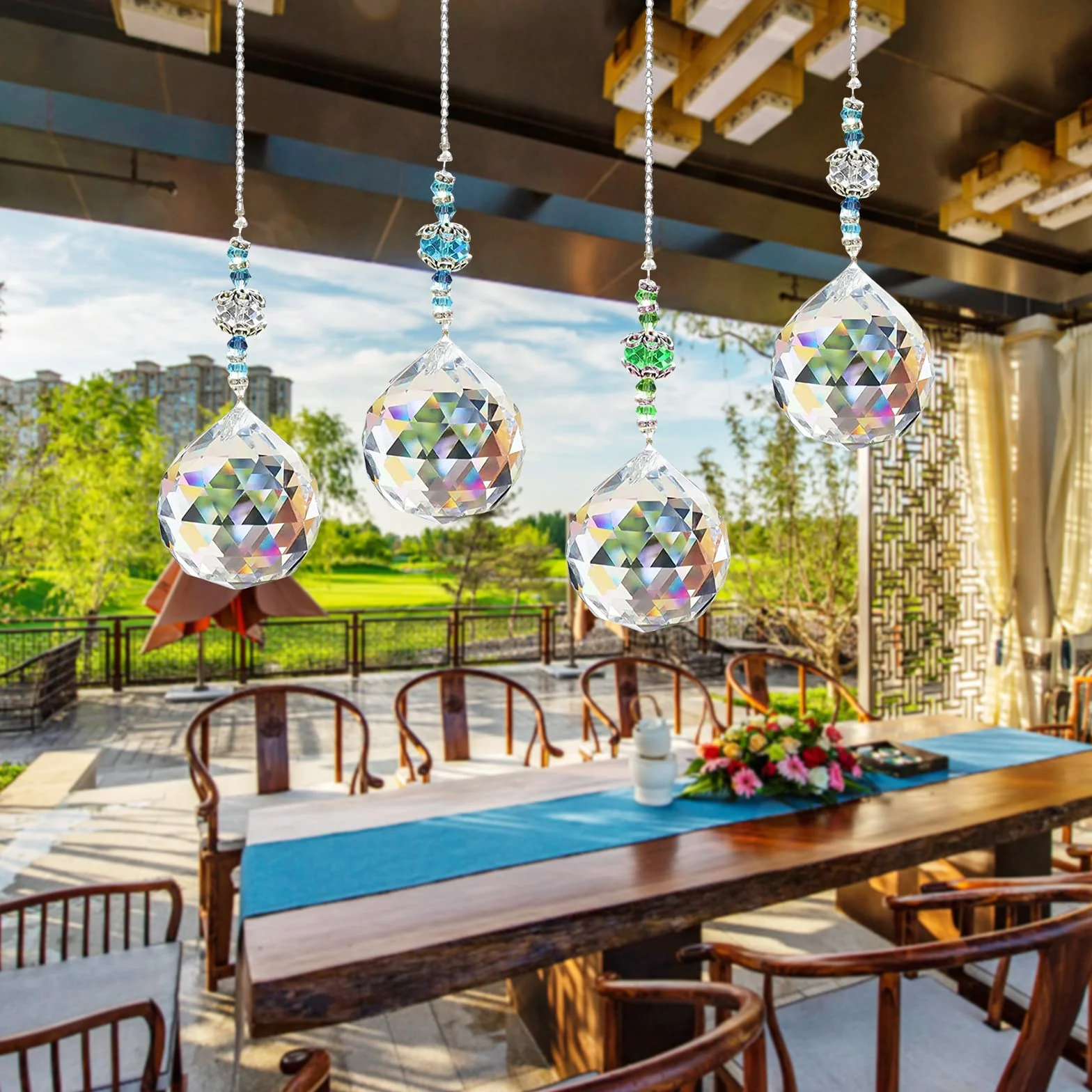 5 sztuki pryzmatu ze szkła kryształowego, kryształki jako dekoracja, łapacz słońca Feng Shui, kryształ, pryzmat ze szkła kryształowego, solarny dzwonek wietrzny, motyl, dekoracja okna