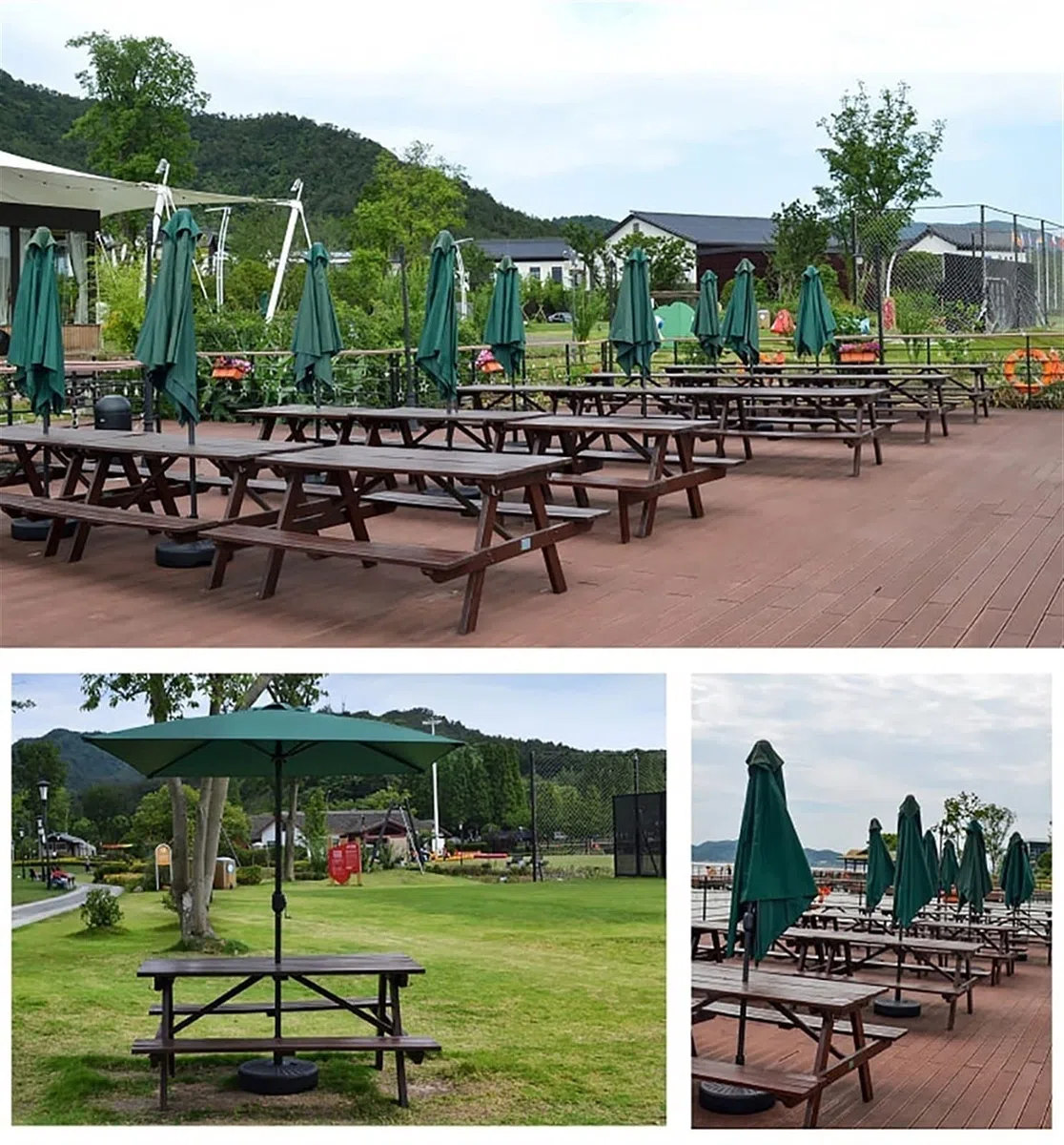 Parasol ogrodowy, duży parasol tarasowy, 2,7 m, parasol ogrodowy z aluminiowym drążkiem i korbą, zadaszenie do basenu podwórkowego