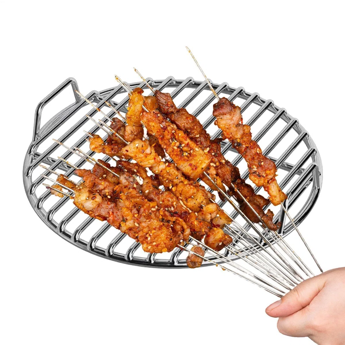 Ruszty Grillowe Nieprzywierający Okrągły Ze Stali Nierdzewnej | Okrągły ruszt do barbecue Do grillowania na zewnątrz, w ogrodzie, kemping, wędkowanie, piknik, podróże, imprezy, spotkania