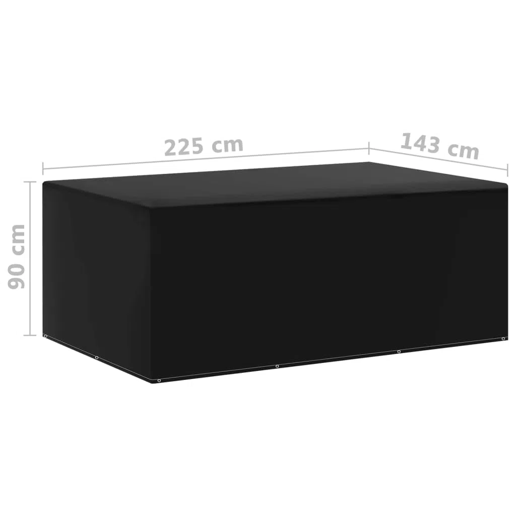 Akcesoria do mebli ogrodowych, pokrowce na meble ogrodowe, 7 oczek, 225 x 143 x 90 cm, meble