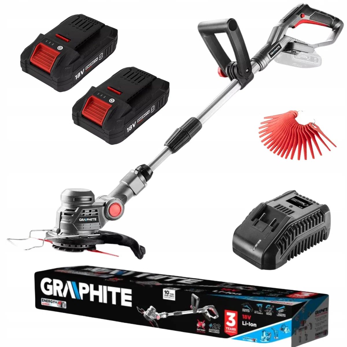PODKASZARKA GRAPHITE + 2x AKUMULATOR 4 AH + ŁADOWARKA