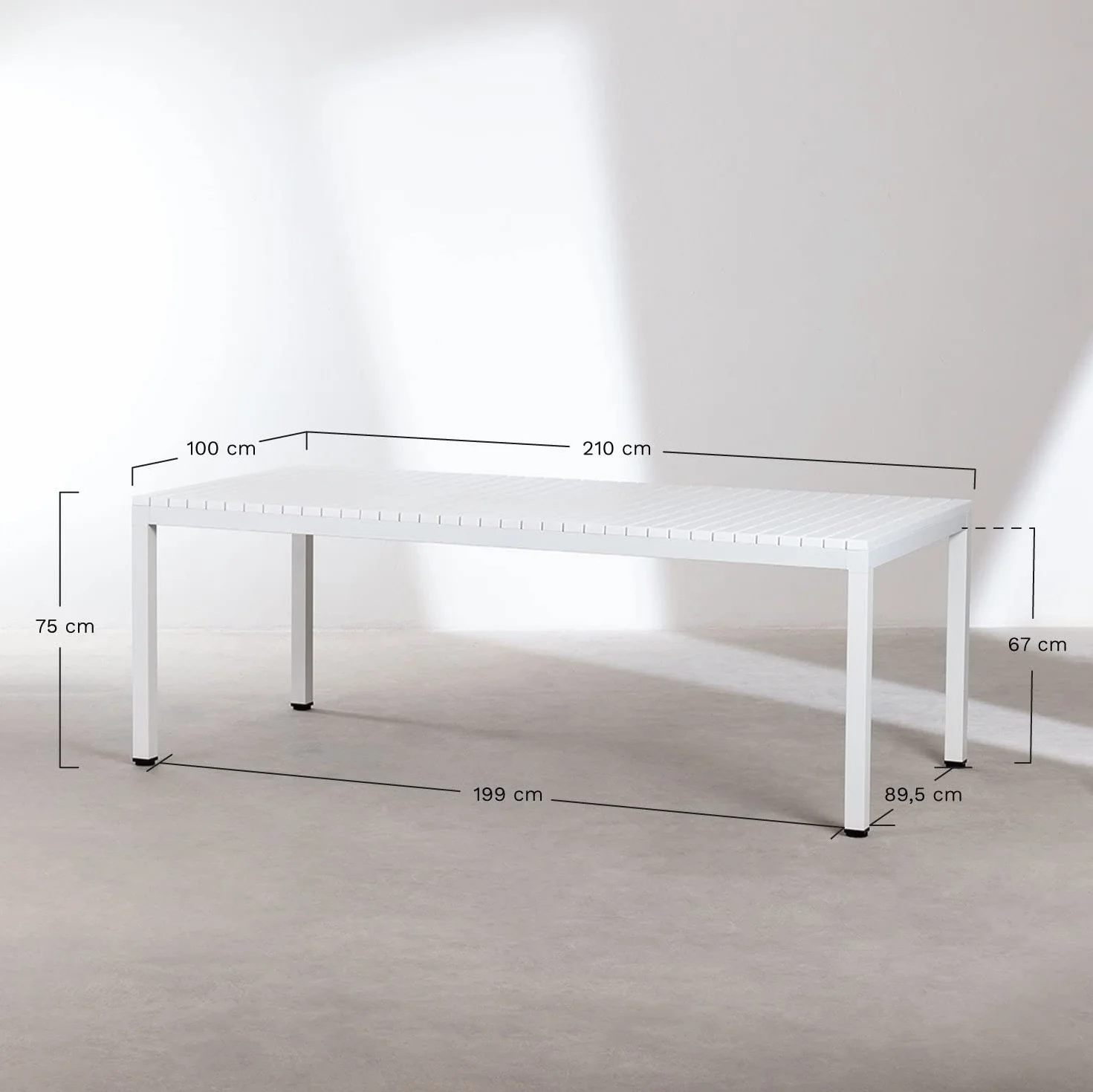 Stół ogrodowy prostokątny 210x100 cm aluminium Marti