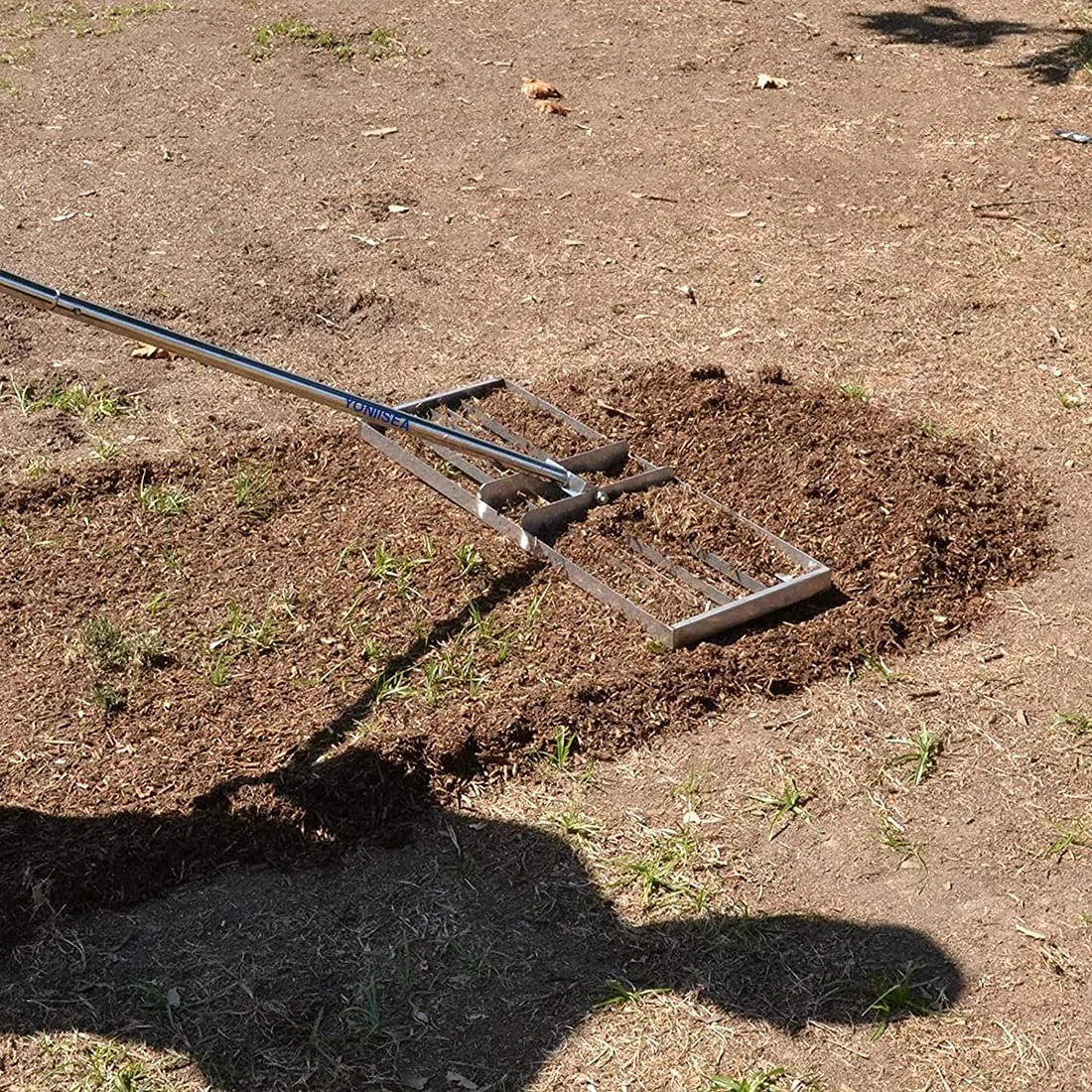 Grabie do wyrównywania trawnika, płyta gruntowa, płaska kruszarka do trawy, wykańczanie trawników, wyrównywanie trawników, trymer ze stali nierdzewnej (1,64 * 4,4 stopy)