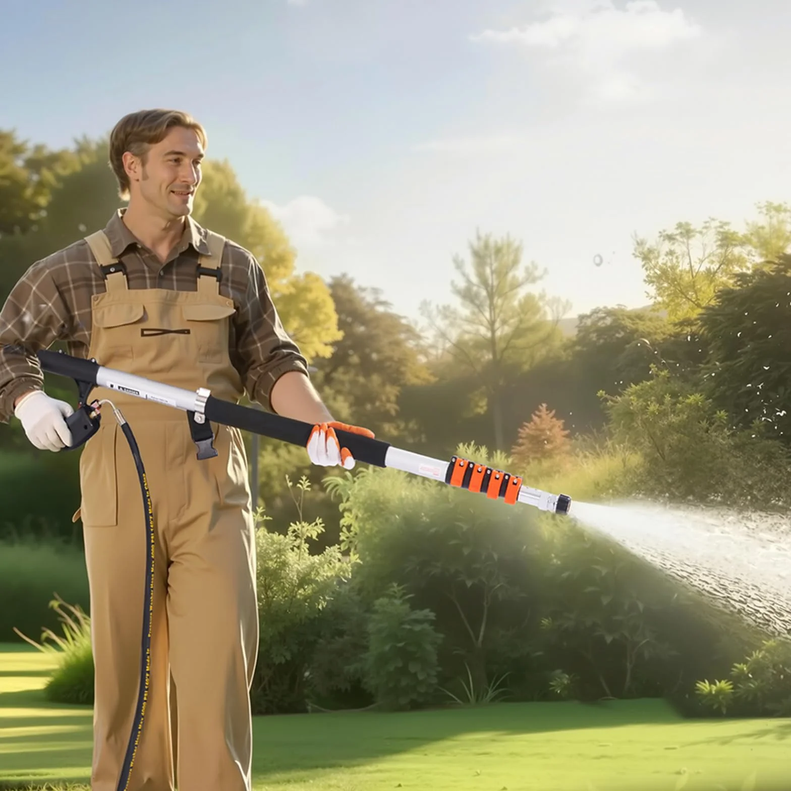 VEVOR Teleskopowa lanca myjki wysokociśnieniowej 6358 mm, teleskopowa rura strumieniowa, 4000 psi, teleskopowy pręt natryskowy z drążkiem przedłużającym, głowica szczotki, sprzęgło obrotowe, 7 dysz