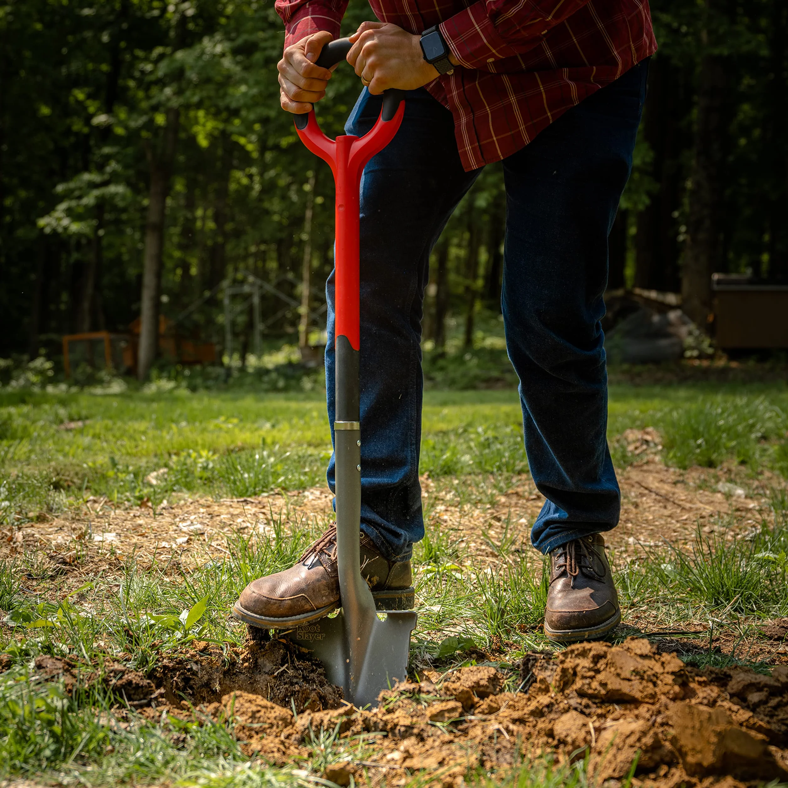 Radius Garden Root Slayer łopata korzeniowa czerwona okrągła głowica