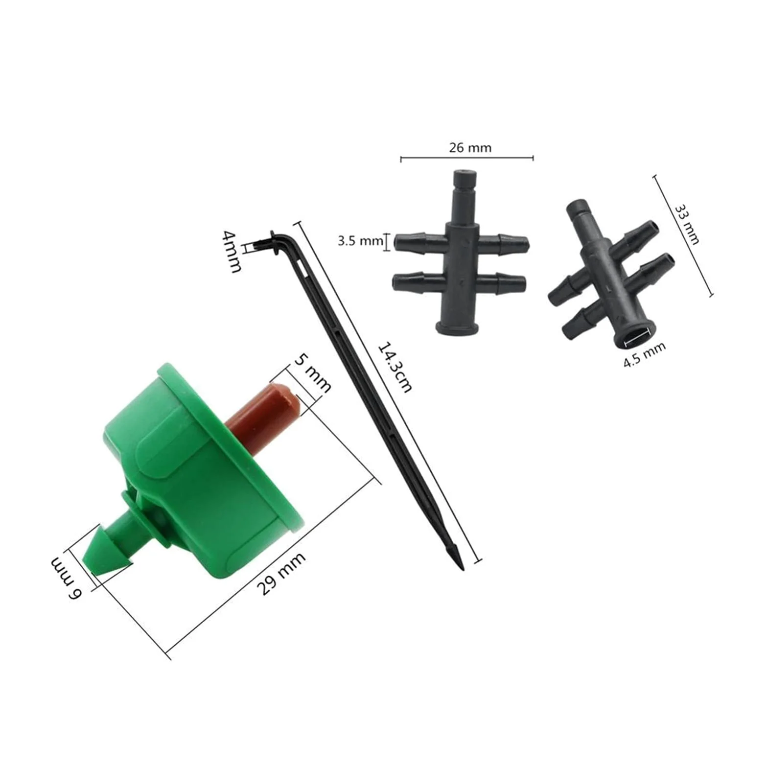 nawadnianie trawnika ogród nawadnianie 4-kierunkowe zakrzywione strzałka system nawadniania kropelkowego 3/5 mm wąż nawadnianie kropelkowe zestaw nawadniania, z 2 l/4 l/8 l stały przepływ urządzenie nawadniające 20 zestawów (kolor: zestaw 8 l)