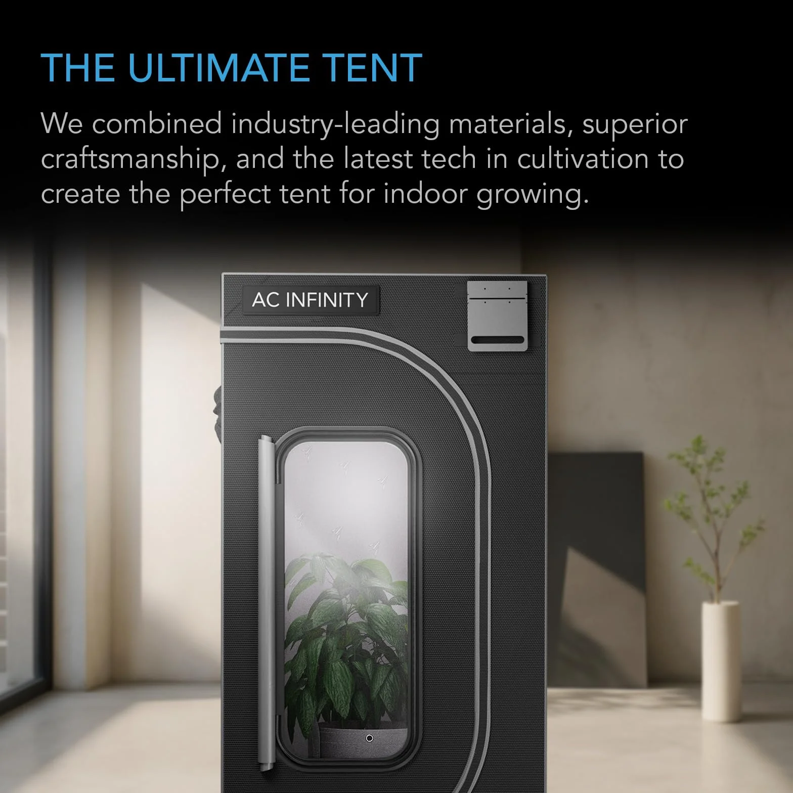 AC Infinity CLOUDLAB 422, namiot Advance Grow 2 x 2, 60 x 60 x 120 cm najgrubsze słupki 2,5 cm, płótno mylarowe 2000D, testowany laboratoryjnie najwyższy współczynnik odbicia, płyta montażowa do okna