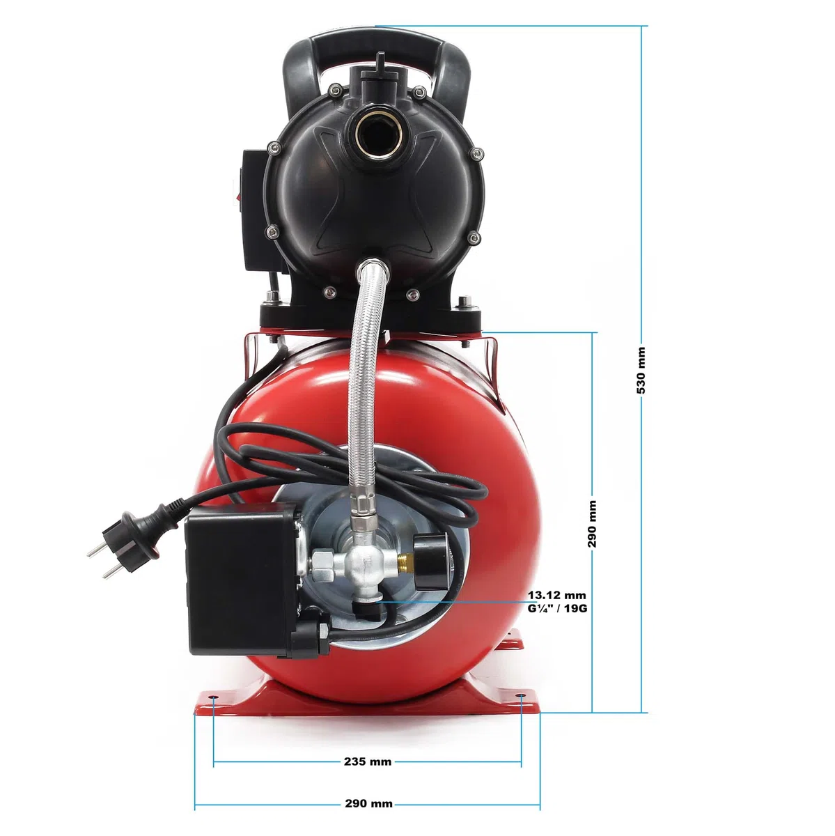 Wiltec pompa ogrodowa 1000W 3500l/h z wyłącznikiem ciśnieniowym i manometrem pompa wodna zbiornik ciśnieniowy zbiornik ciśnieniowy pompa irygacyjna pompa wody użytkowej pompa wody deszczowej wodociągi