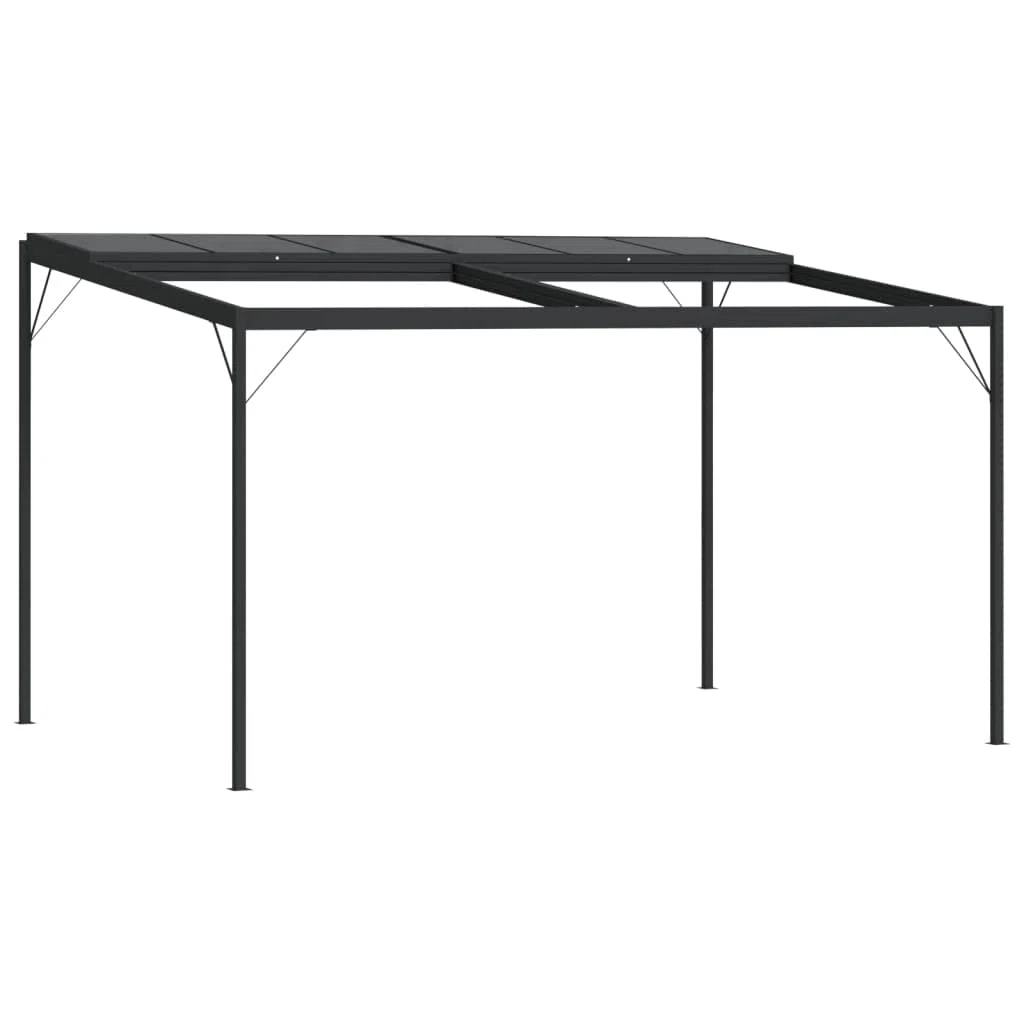 Pawilon ogrodowy, antracyt, 4 x 3 x 2,5 m, aluminium i stal, ze stabilnym dachem, na taras, balkon i imprezę w ogrodzie, idealny na grillowanie, wesele, festiwal i wydarzenie