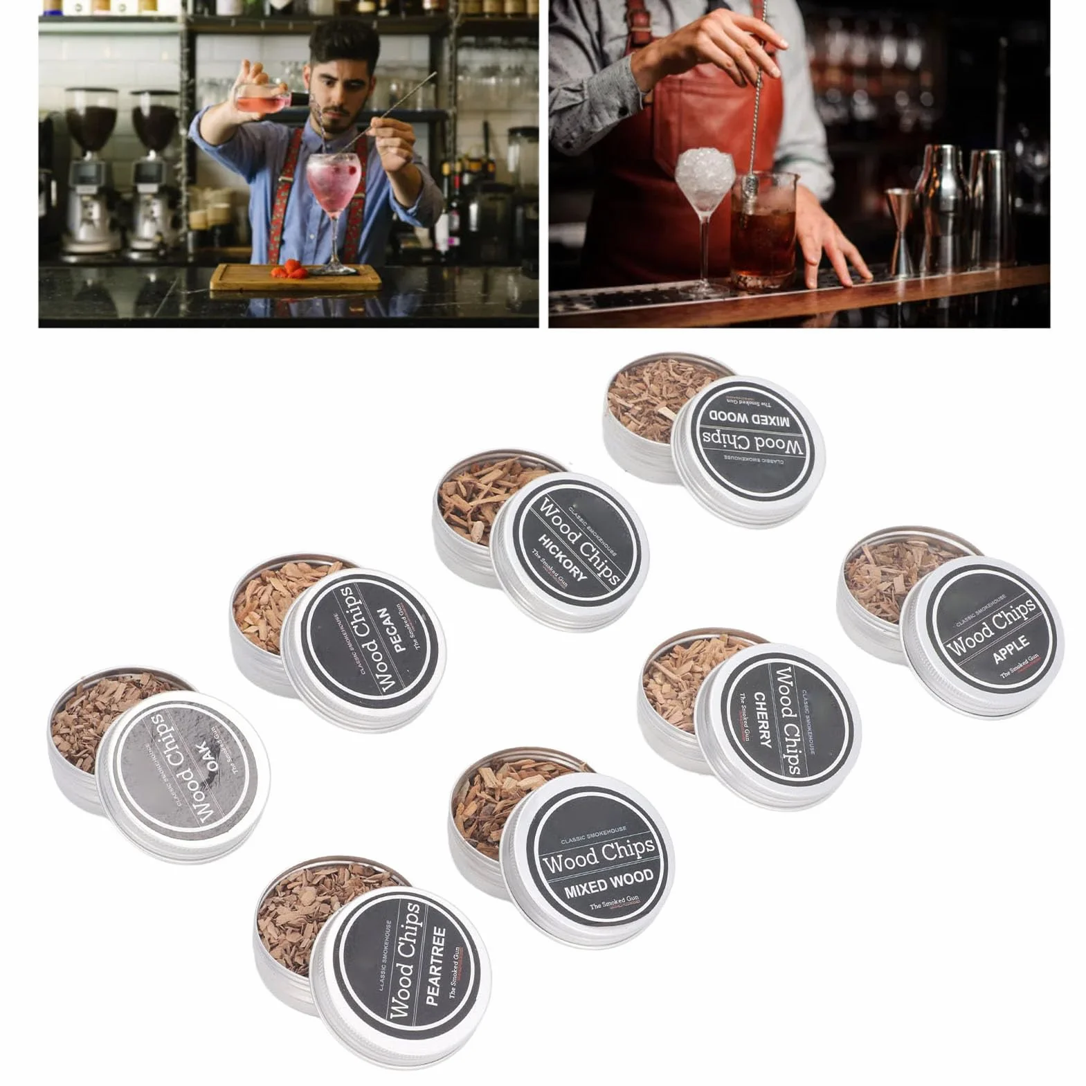 Naturalne Zrębki Drzewne o 7 Smakach, Dym z Drewna Owocowego do Koktajli, Whisky, Bourbon, Chipsy Wędzarnicze do żywności i Napojów