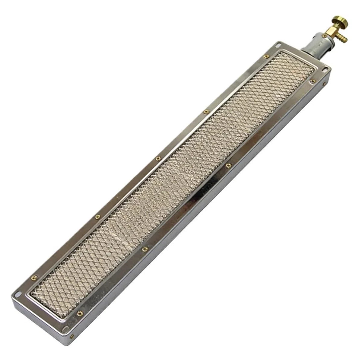 Przenośny grill gazowy do grilla, palnik ceramiczny ze stali nierdzewnej, płyta aluminiowa z częściami zamiennymi do dyszy (53 x 9,5 cm)