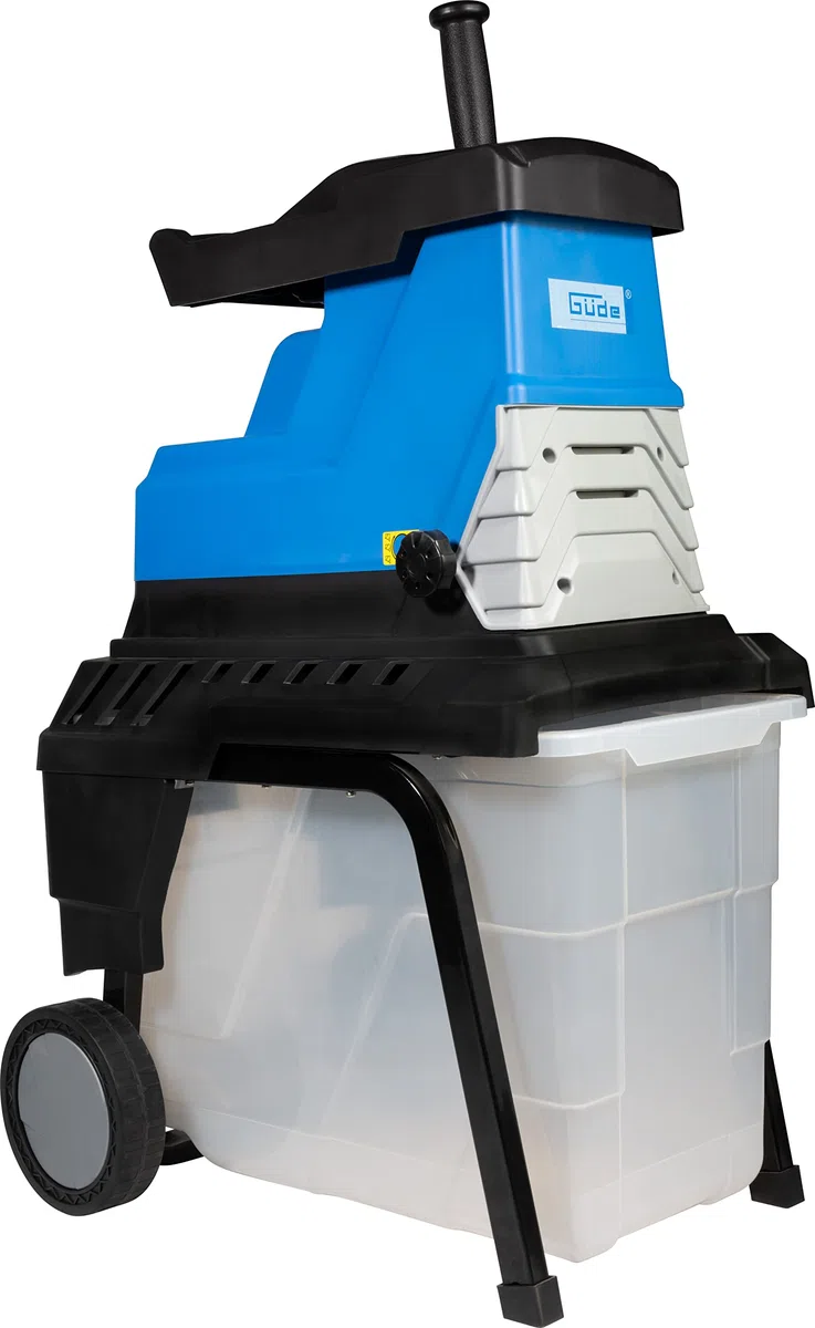 Güde 94375 GH 2800 Super Silent rozdrabniacz ogrodowy (2800 W, silnik indukcyjny, pojemnik 55 l, maks. grubość gałęzi: 45 mm, cichy), kolor niebieski