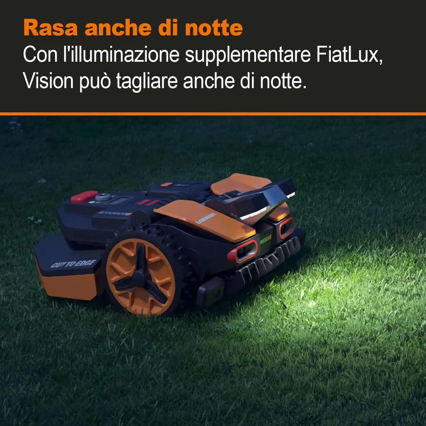 Worx Landroid Vision Robot Koszący, Czarny/Pomarańczowy, 1300 m²
