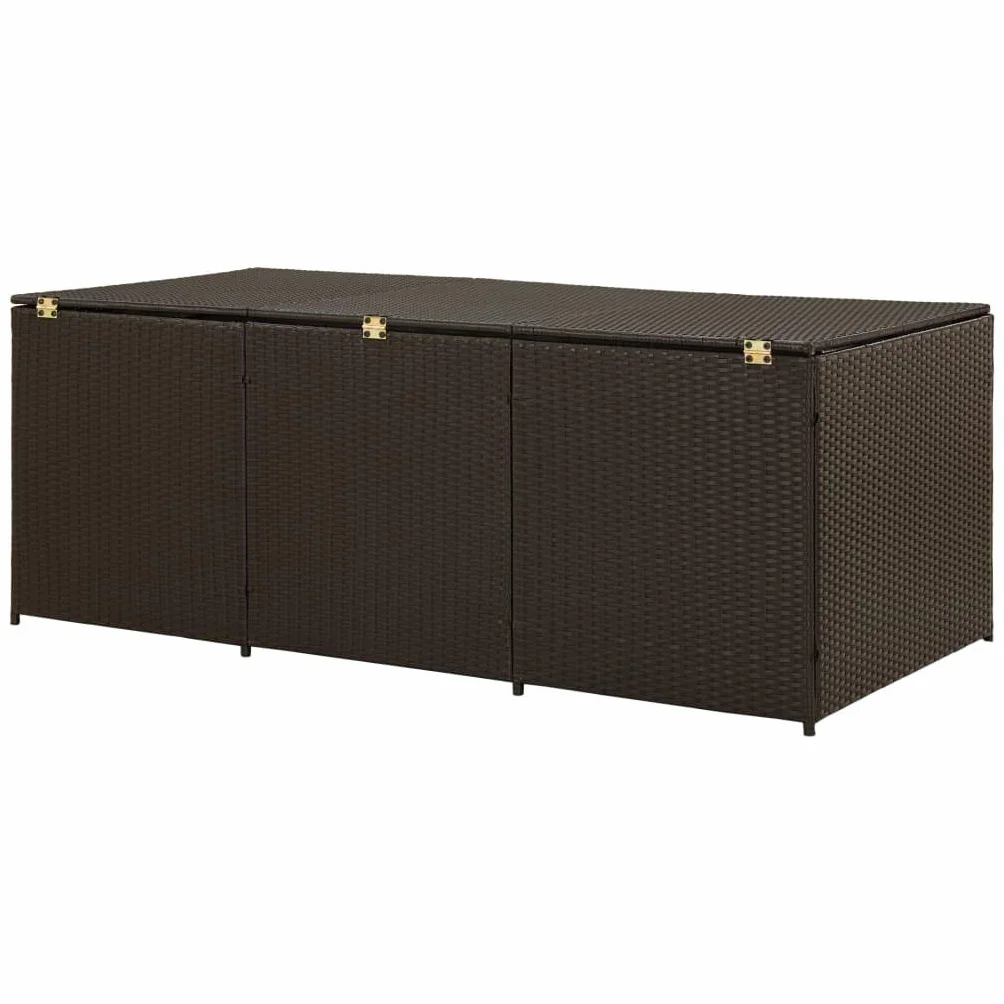 Skrzynia Ogrodowa Poly Rattan 100x50x50 cm Odporna na Pogodę z Wkładką PE