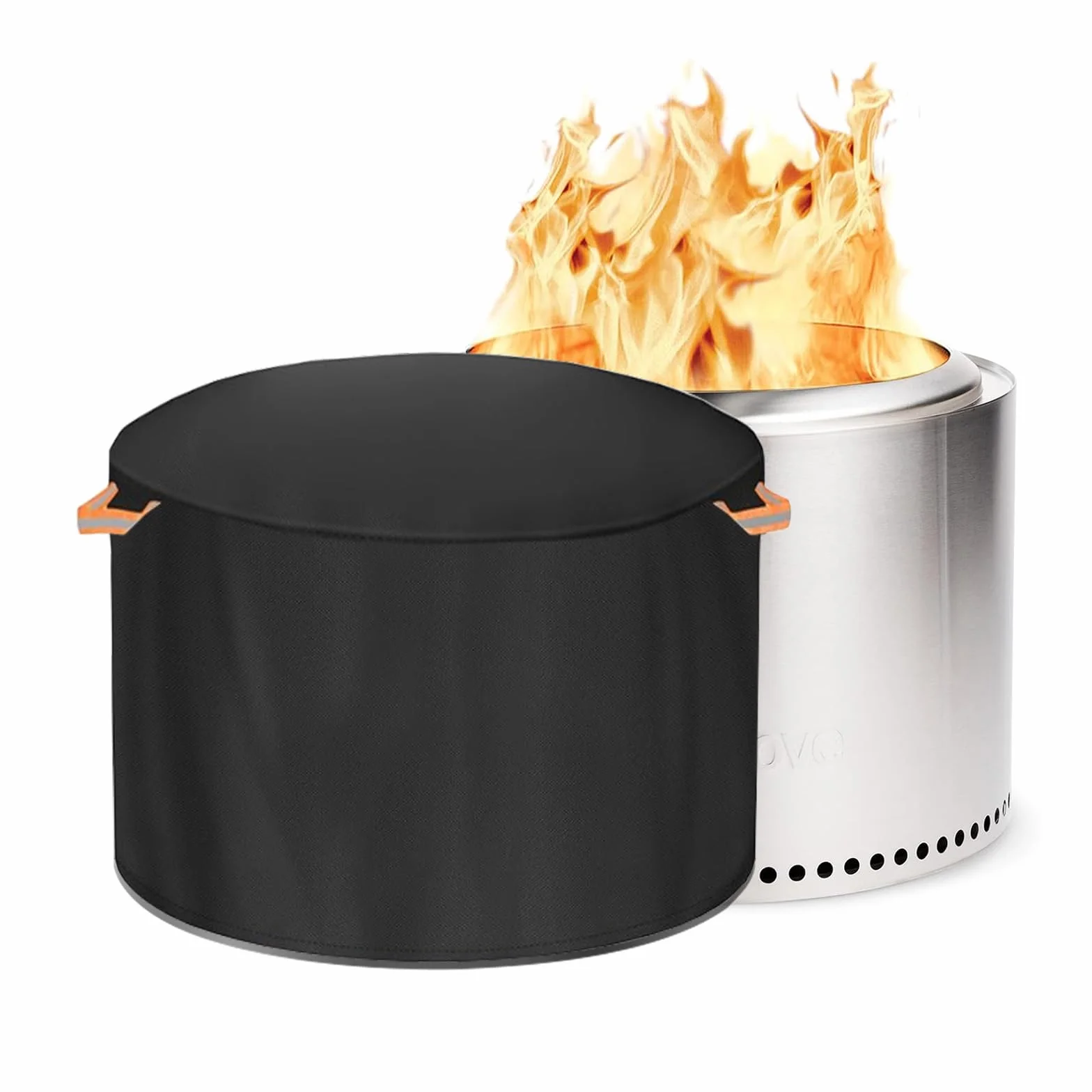Pokrowiec ochronny do paleniska Solo Stove, okrągła osłona paleniska do użytku na zewnątrz, odporna na promieniowanie UV, tkanina bezdymna, kosz na ogień, osłona paleniska (Bonfire – 56D x 41 wys.)
