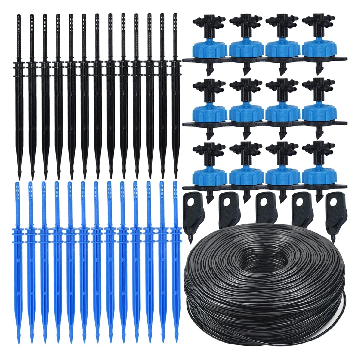 Zestaw do nawadniania kropelkowego 8 l nawadnianie kropelkowe 4-kierunkowa prosta strzałka kroplująca 3/5 mm wąż ogrodowy system nawadniania zestaw do szklarni 5-50 zestawów (kolor: KSL01-KIT123-2L-10M)