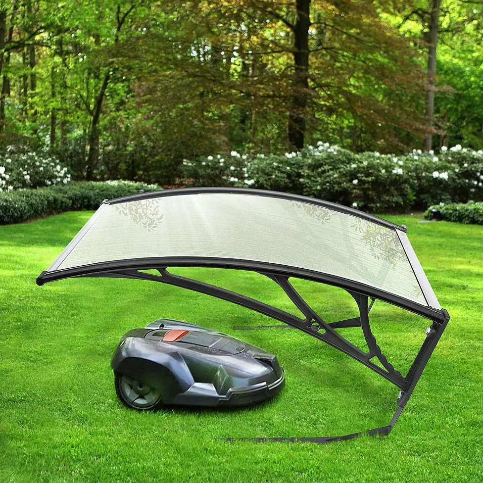 Schronisko dla robota kosiarki, 102 x 78,3 cm, dwuwarstwowy dach z poliwęglanu, biały i szary (biały)