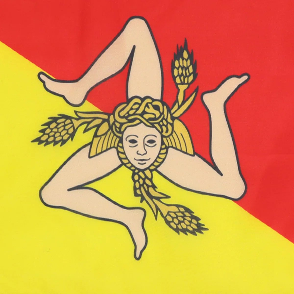 Drapeau Sicile en Polyester 100D avec Cordelettes, 45cm x 30cm