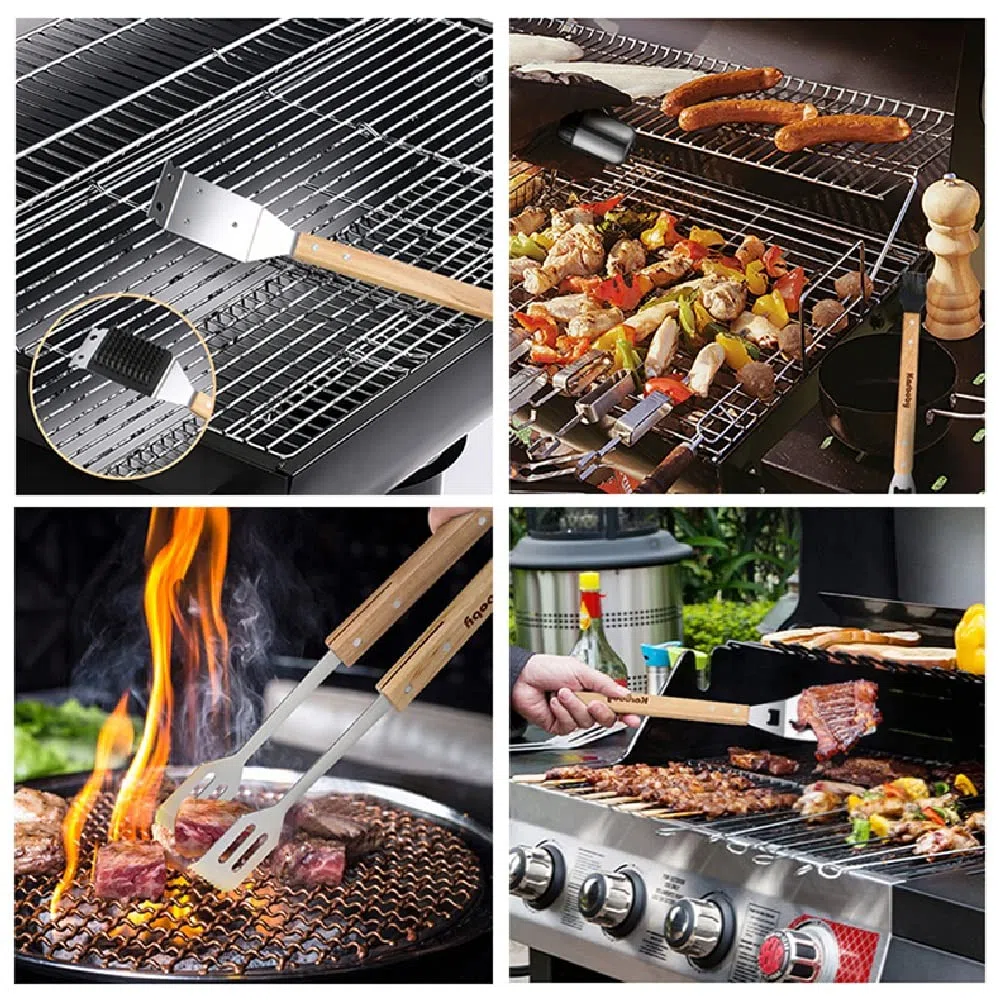 Zestaw narzędzi do grillowania Akcesoria do grilla Szczypce do sznurka Łopata Szczotka Rękawiczki Przybory do grillowania na zewnątrz