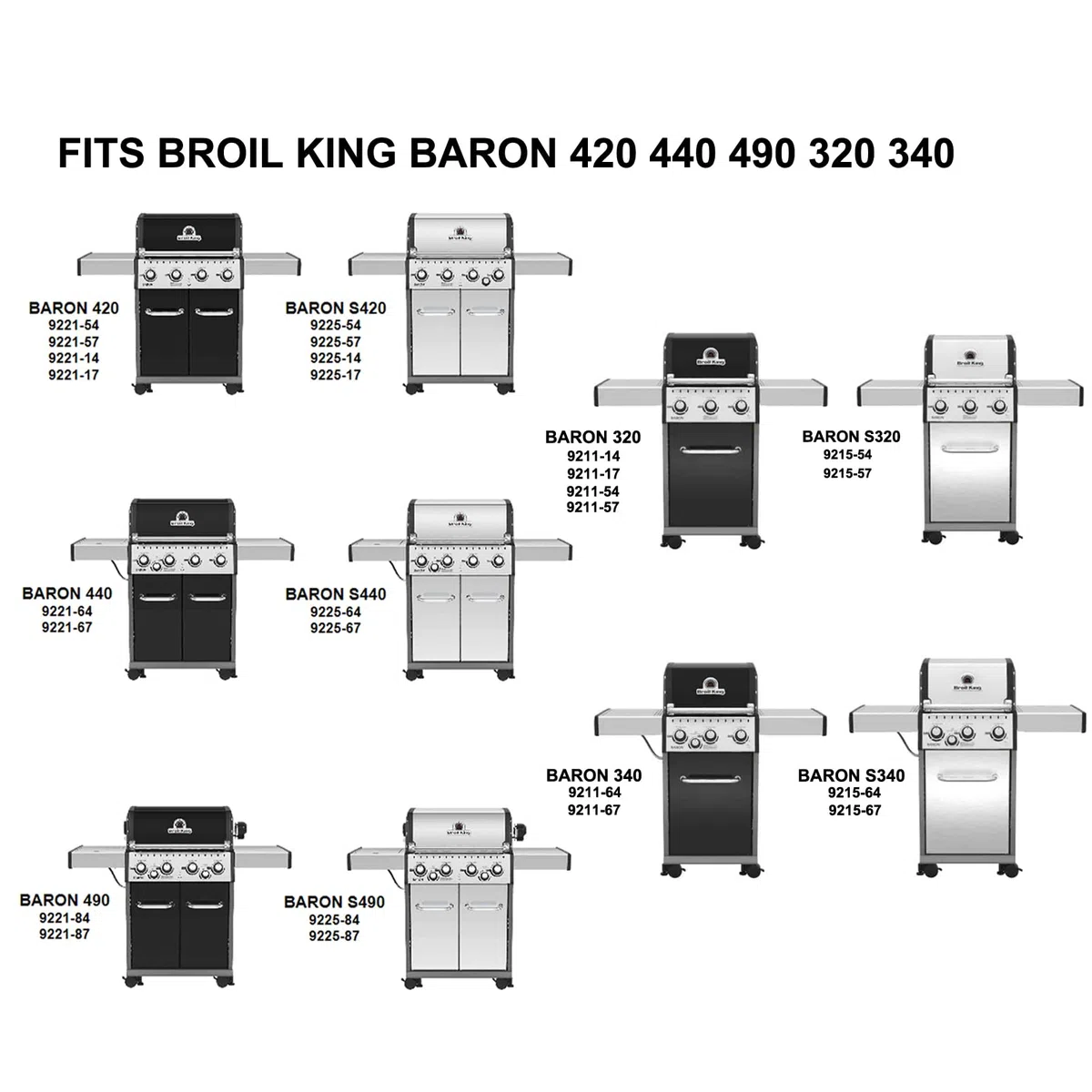 Części zamienne do grilla Broil King Baron 420 440 490 320 340 9221-64 9221-67 9235-24 9235-84 9221-14 9211-54 9215-54 4-palnikowe grille gazowe, 155 3/4 (UK) Calowe płyty grzewcze i 15 rur palnika 13