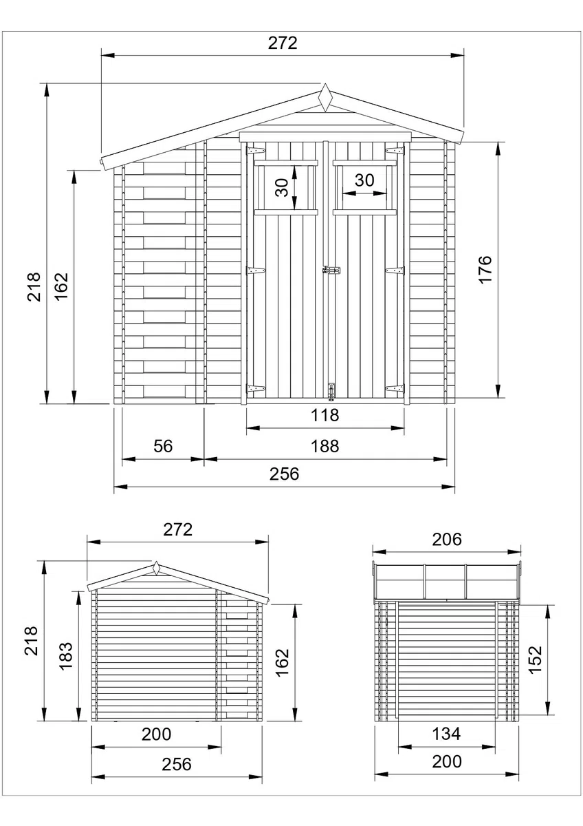 Timbela M386 Domek narzędziowy 256 x 200 cm – 5 m2