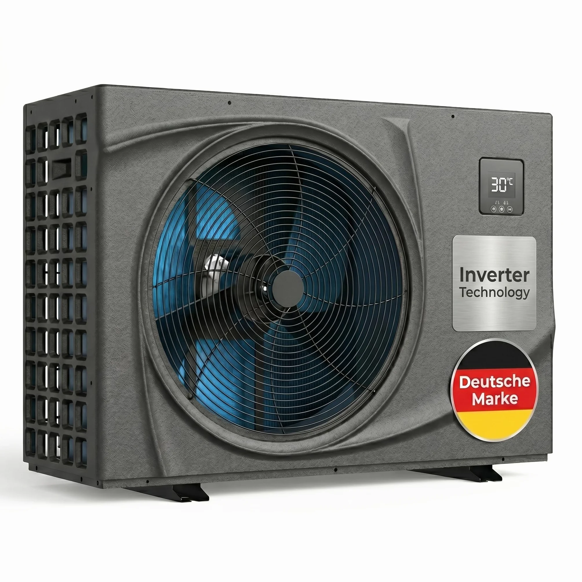 poolomio® Pompa ciepła do basenu 55-70 m³ NET Inverter 10 | ultra ciche ogrzewanie basenu z WiFi | energooszczędne ogrzewanie (COP 13,40) do basenu | DC Full Inverter do 11,6 kW, -10°C tryb Soft Start