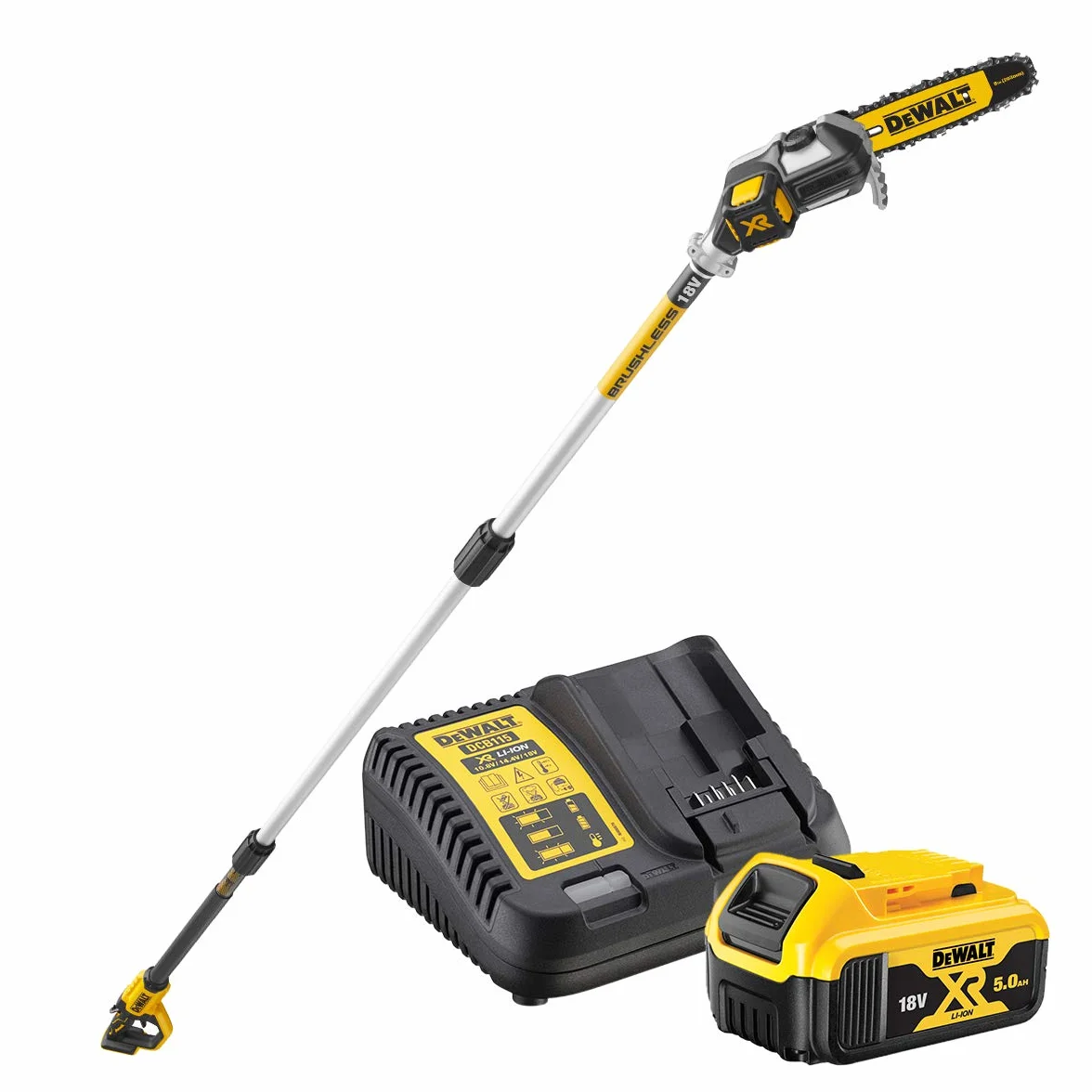 DEWALT Skuteczny Podadora pértiga bez escobillas xr 18v z 1 akumulator li-ion 5ah 20cm dla profesjonalistów i majsterkowiczów do pracy profesjonalnej 18v 20cm
