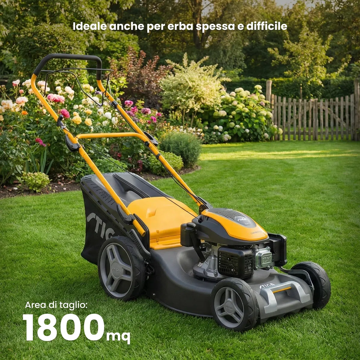STIGA Kosiarka spalinowa Combi 53 S – samobieżna, silnik 166 cm³, szerokość cięcia 51 cm, 3 w 1: kolekcja, mulczowanie i tylny wyrzutek, zbieracz trawy 60 l
